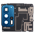 Motherboard-Schutzabdeckung für Motorola Edge 20 Pro (XT2153-1 / 2021) (Blue Vegan Leather)
