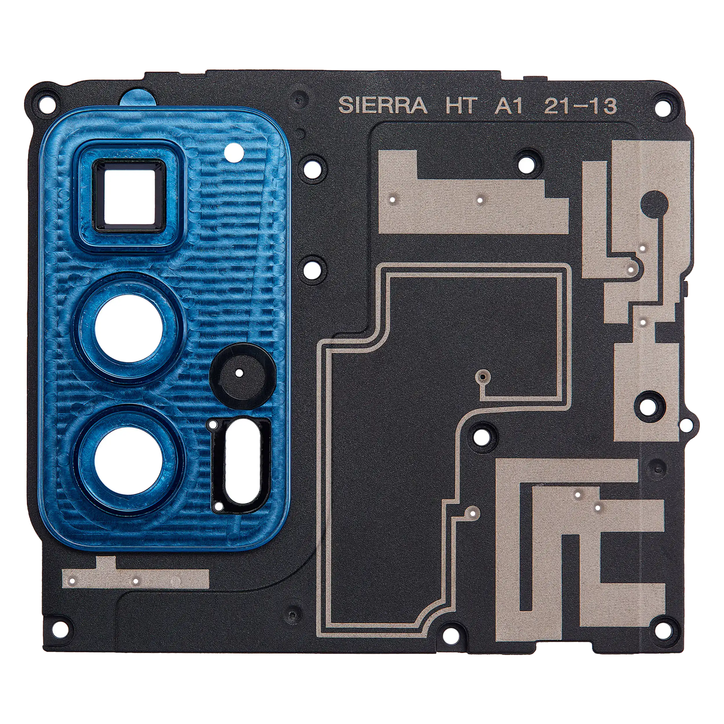 Motorola Edge 20 Pro Motherboard-Schutzabdeckung Blau Veganleder
