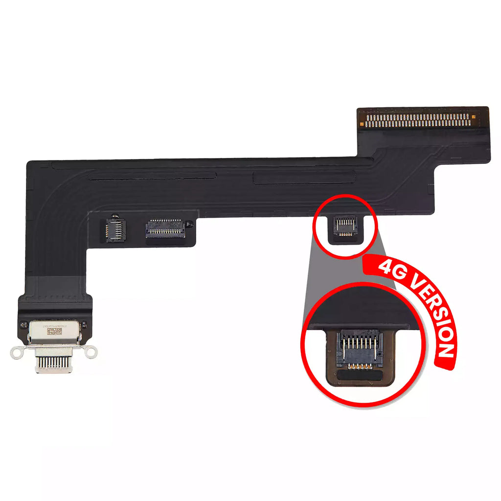 Charging Port Flex Cable for iPad Air 4 / iPad Air 5 (Cellular) (Used OEM Part, Grade A) (Rose Gold)