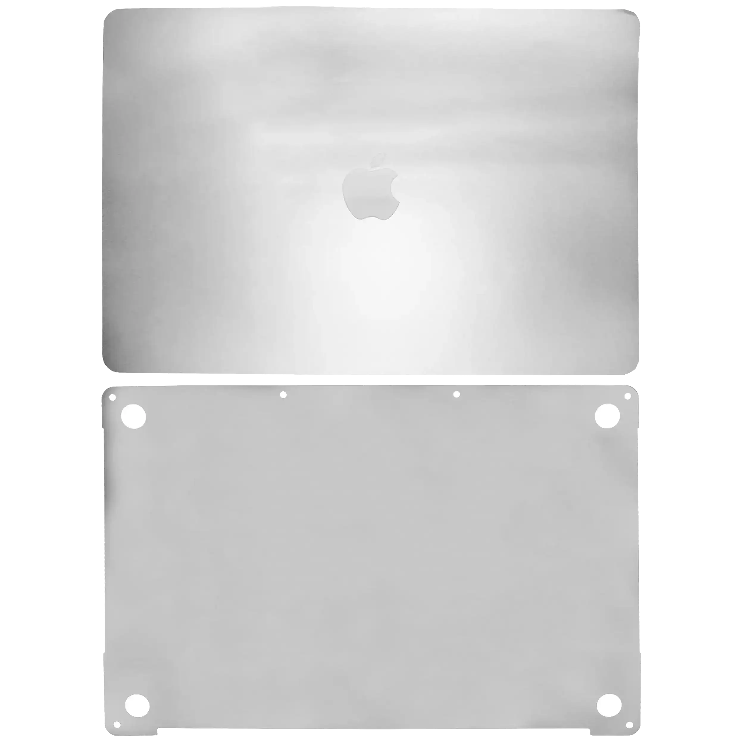 2 in 1 (Top and Bottom) Skin für MacBook Pro 15" A1990 (2018-2019) / A1707 (2016-2017) (Silber)