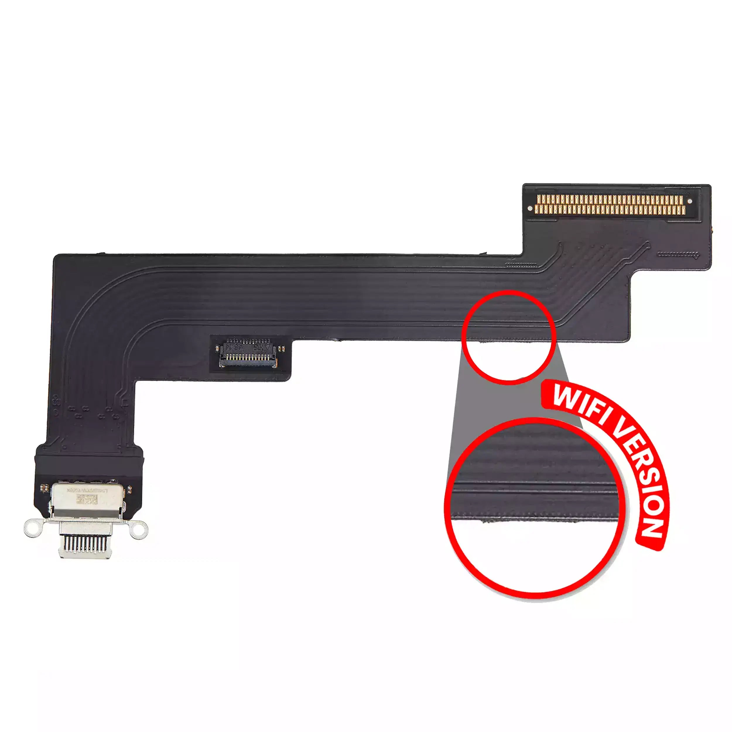 Charging Port Flex Cable for iPad Air 5 (WiFi Only) (Aftermarket Plus) (Starlight)