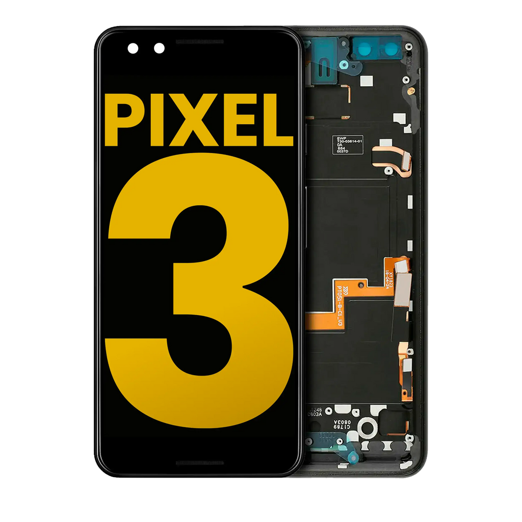 OLED-Display mit Rahmen für Google Pixel 3 (Refurbished) (Just Black)