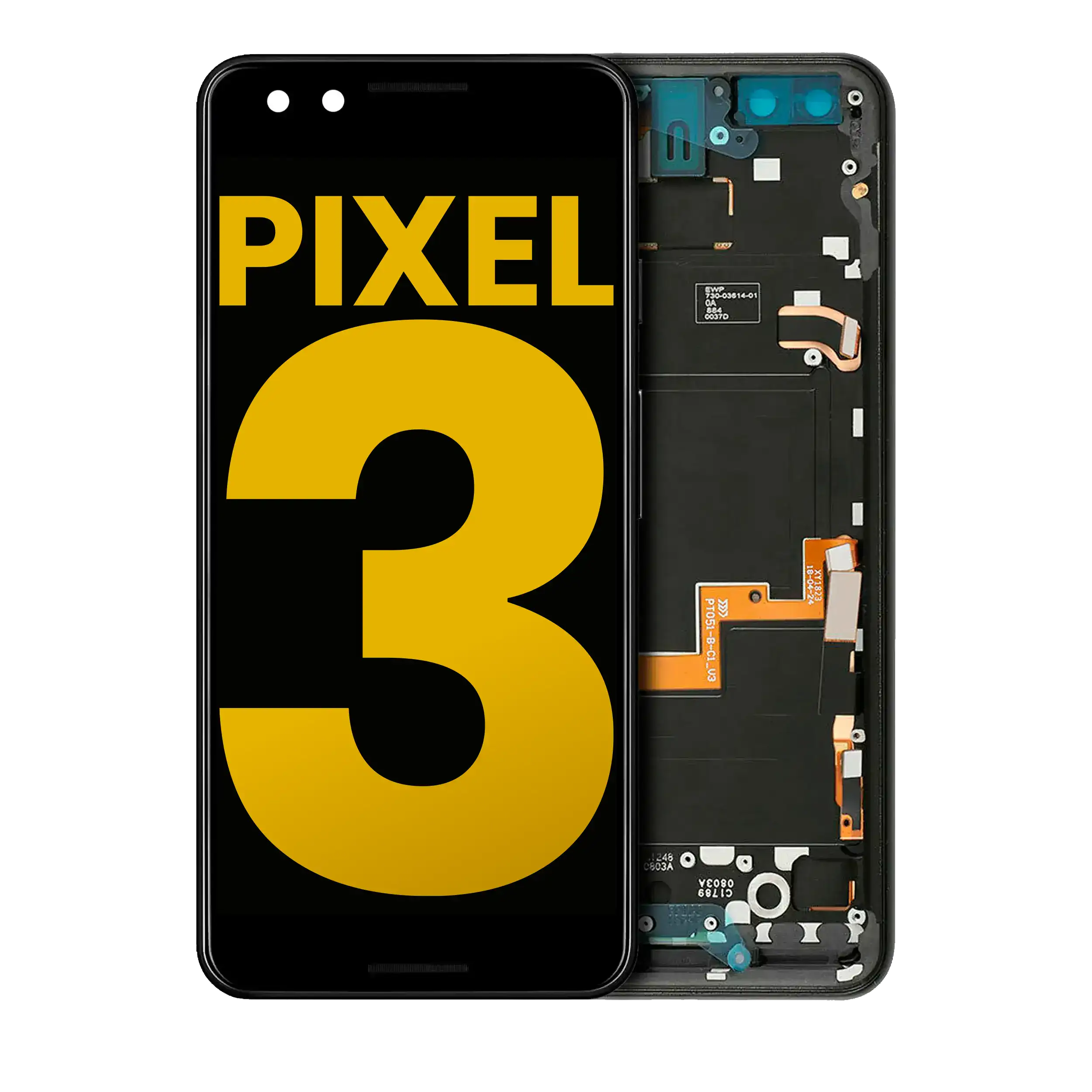OLED-Display mit Rahmen für Google Pixel 3 (Refurbished) (Just Black)