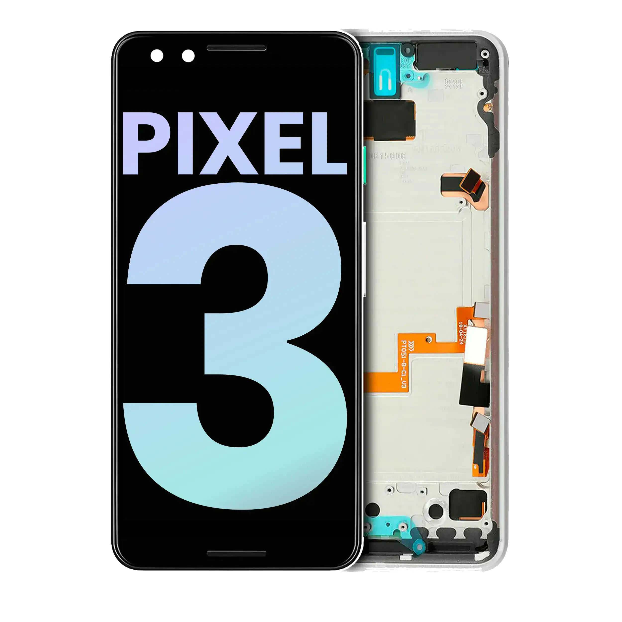 OLED Display with Frame for Google Pixel 3 (Original OEM) (Clearly White)