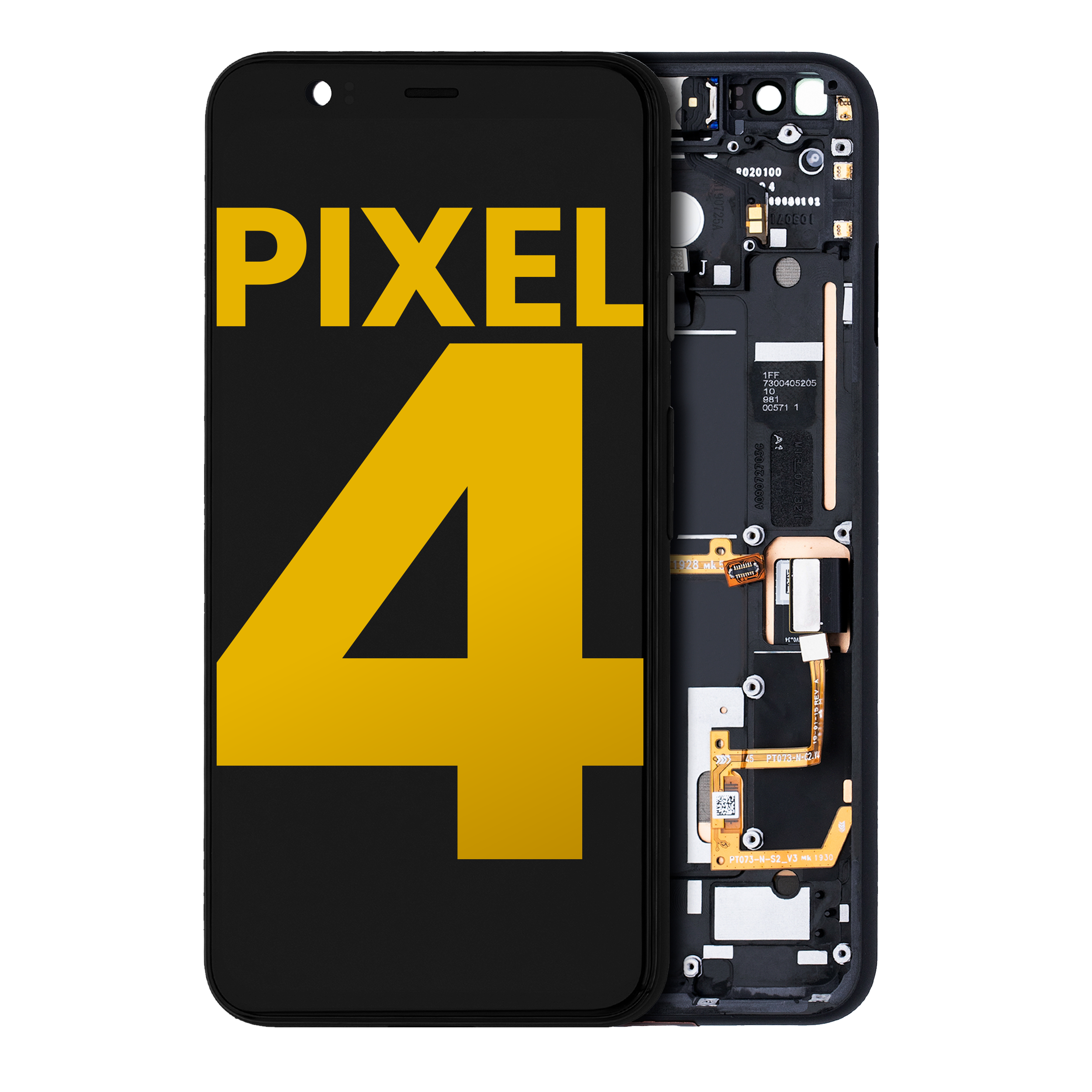 OLED Display with Frame for Google Pixel 4 (Refurbished) (Clearly White Power Button)