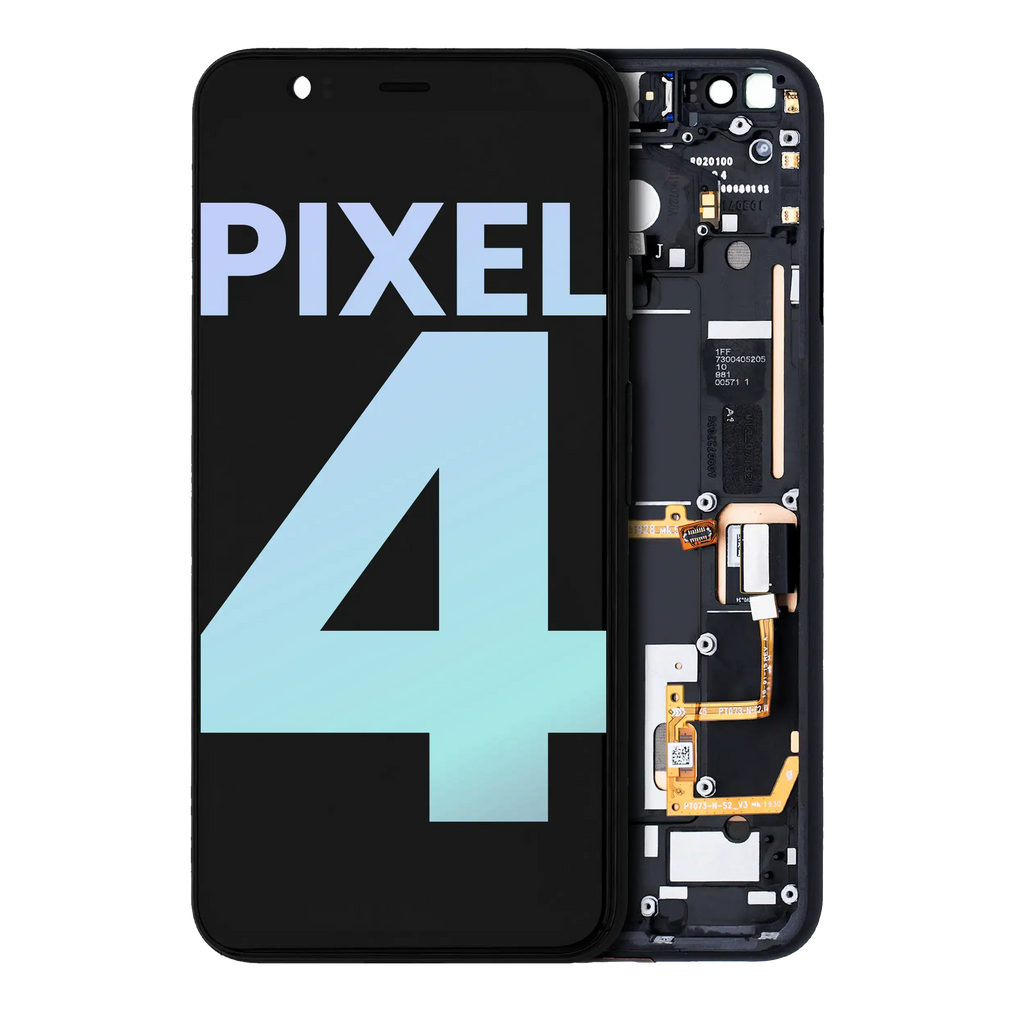 OLED Display with Frame for Google Pixel 4 (Original OEM, Clear White Power Button)