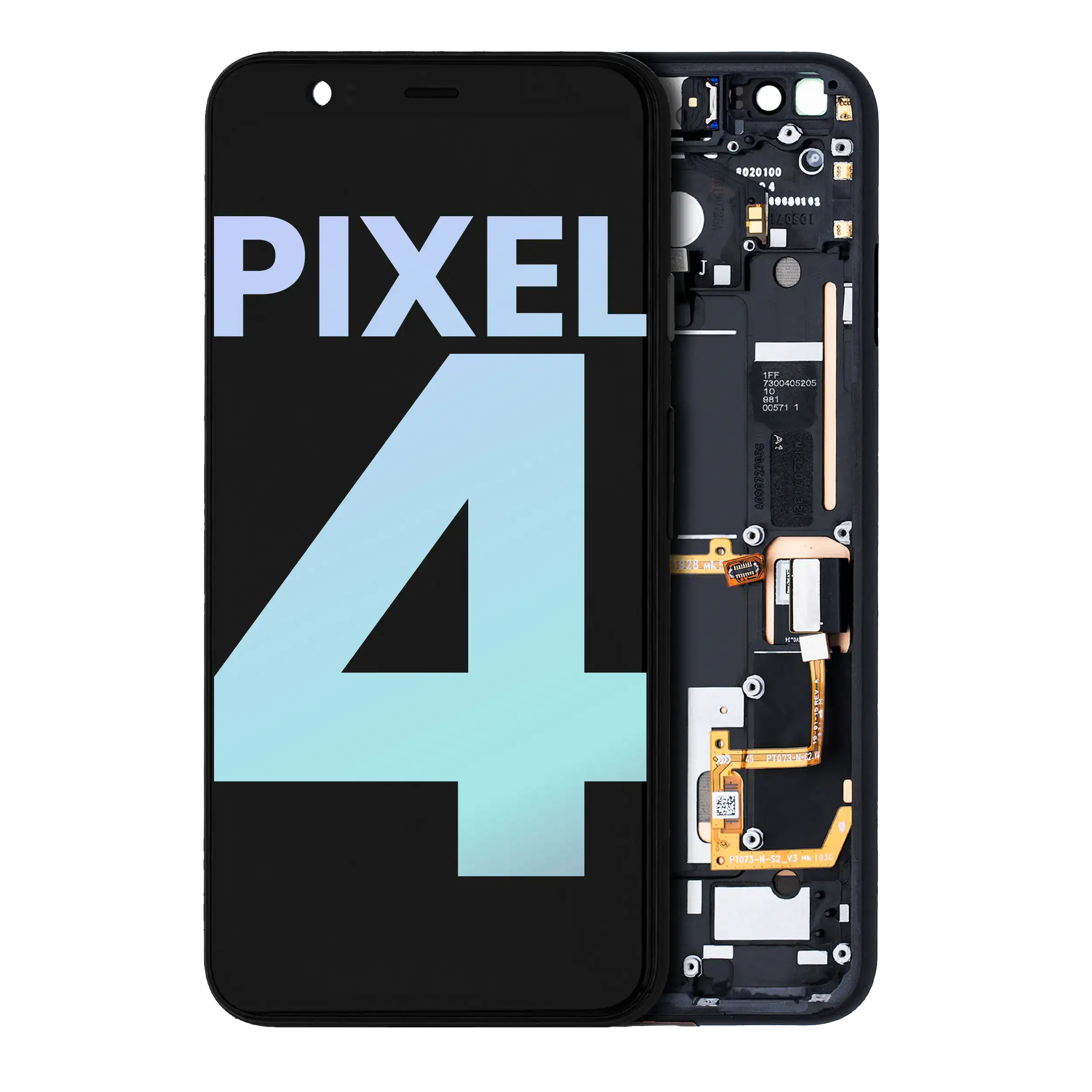 OLED Display with Frame for Google Pixel 4 (Original OEM, Clear White Power Button)