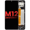 LCD-Display mit Rahmen für Samsung Galaxy M12, Aftermarket Plus, alle Farben