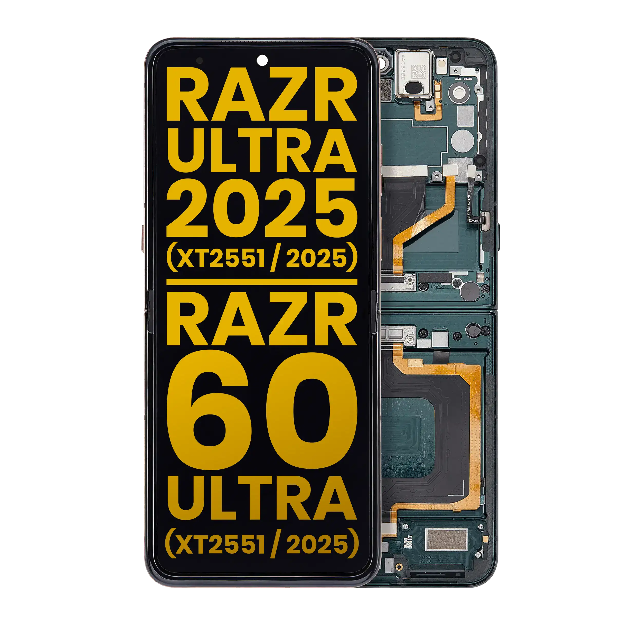 OLED-Display m. Rahmen für Motorola Razr Ultra 2025/60 Ultra (Refurb) Scarab