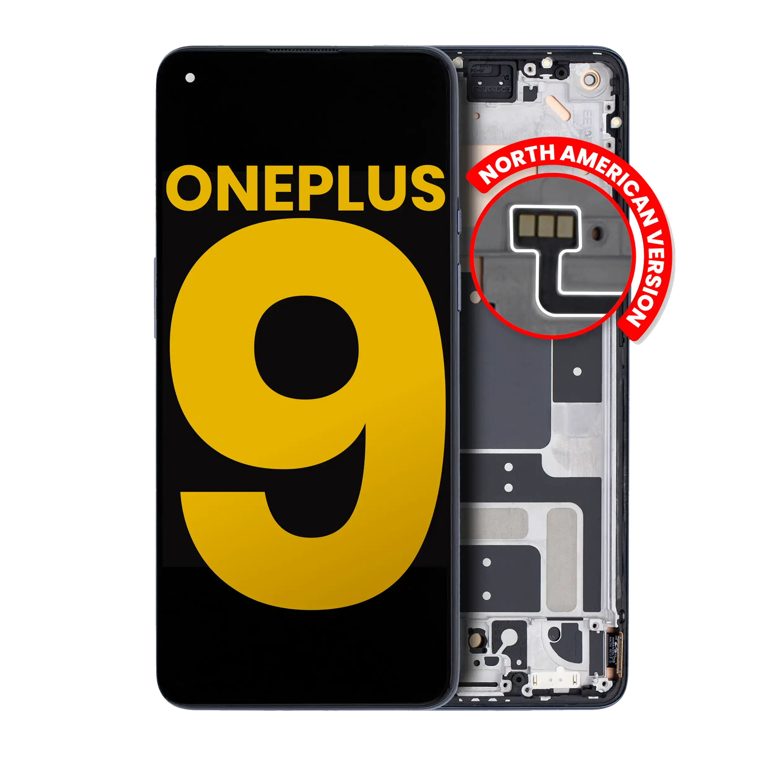 OLED Housing with Frame for OnePlus 9 (US Version) (Refurbished) (Astral Black)