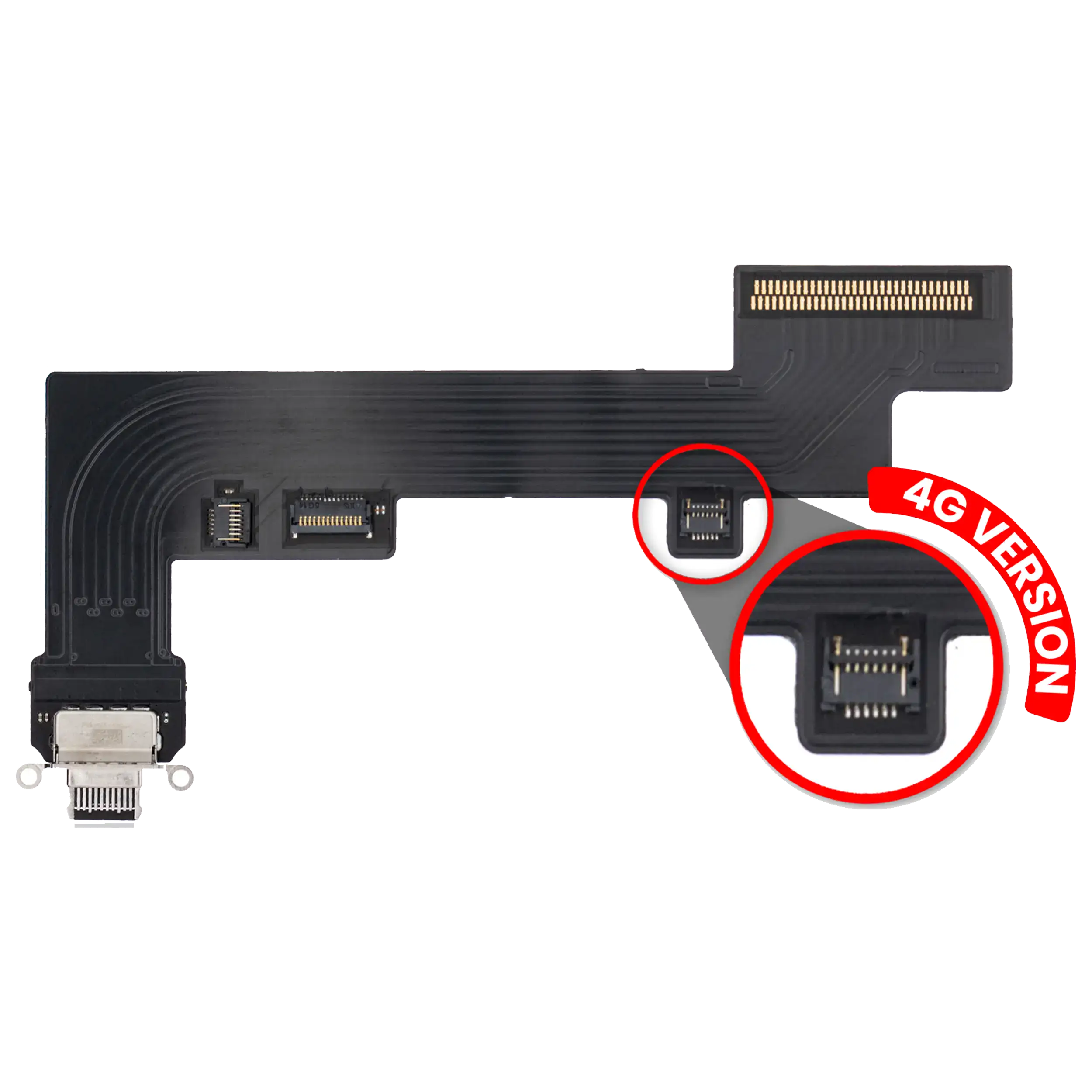 Charging Port Flex Cable for iPad Air 4 / iPad Air 5 (Cellular) (Premium) (Black)