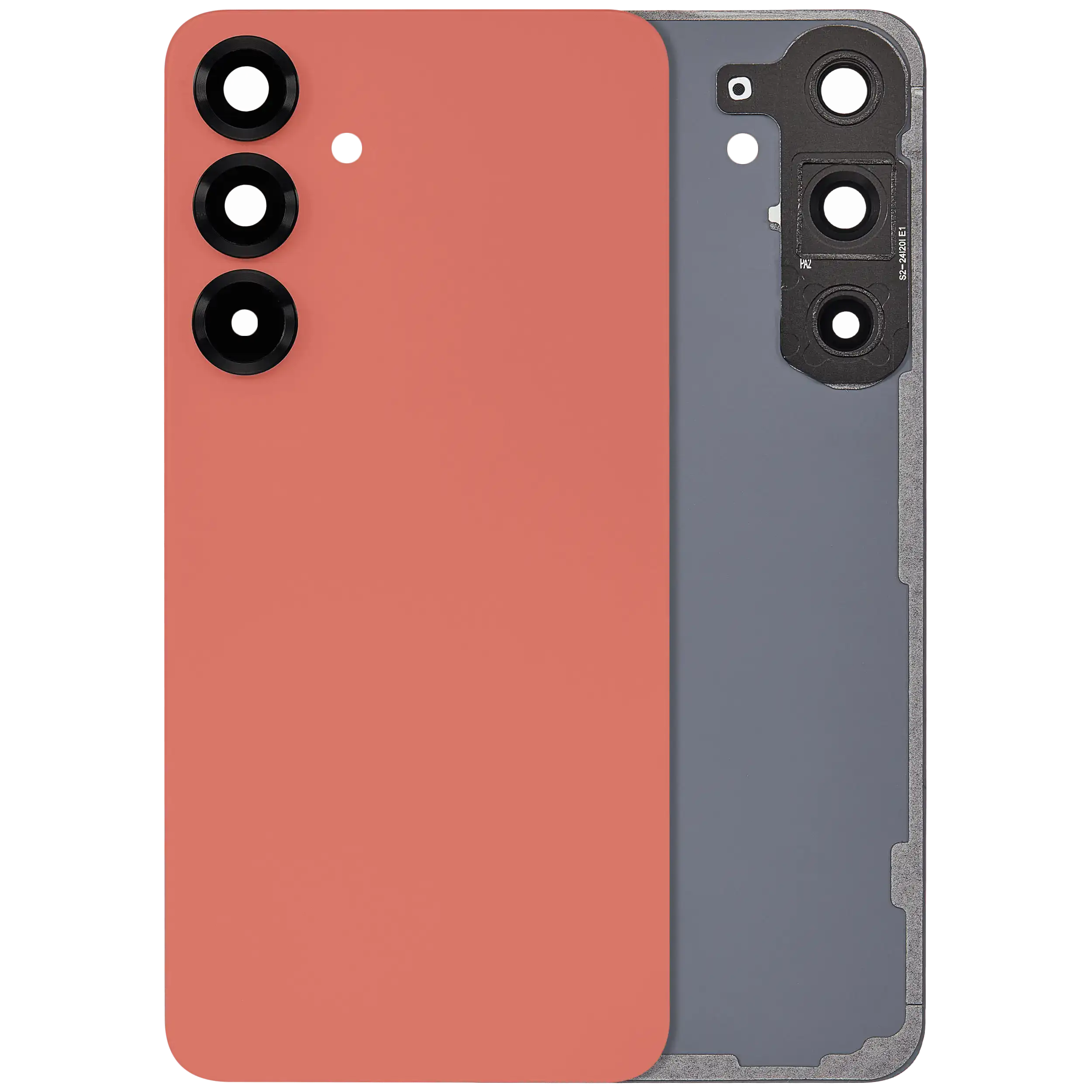 Glass Back Cover with Camera Lens for Samsung Galaxy S25 Plus 5G (No Logo) (Aftermarket Plus) (Coral Red)
