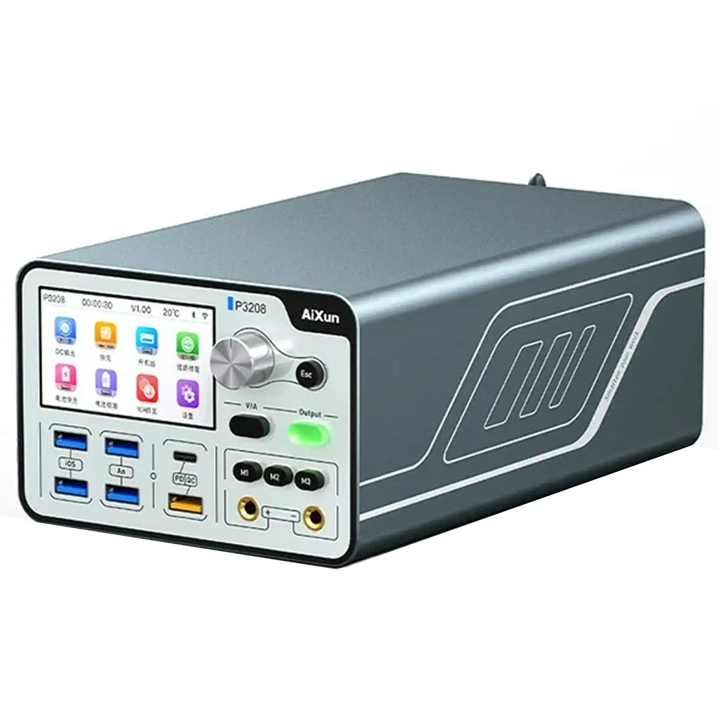 P3208 320W Smart Power Supply 32V/8A with 20-Port USB Hub for iPhone 7–16 Pro Max (AiXun) (110V)