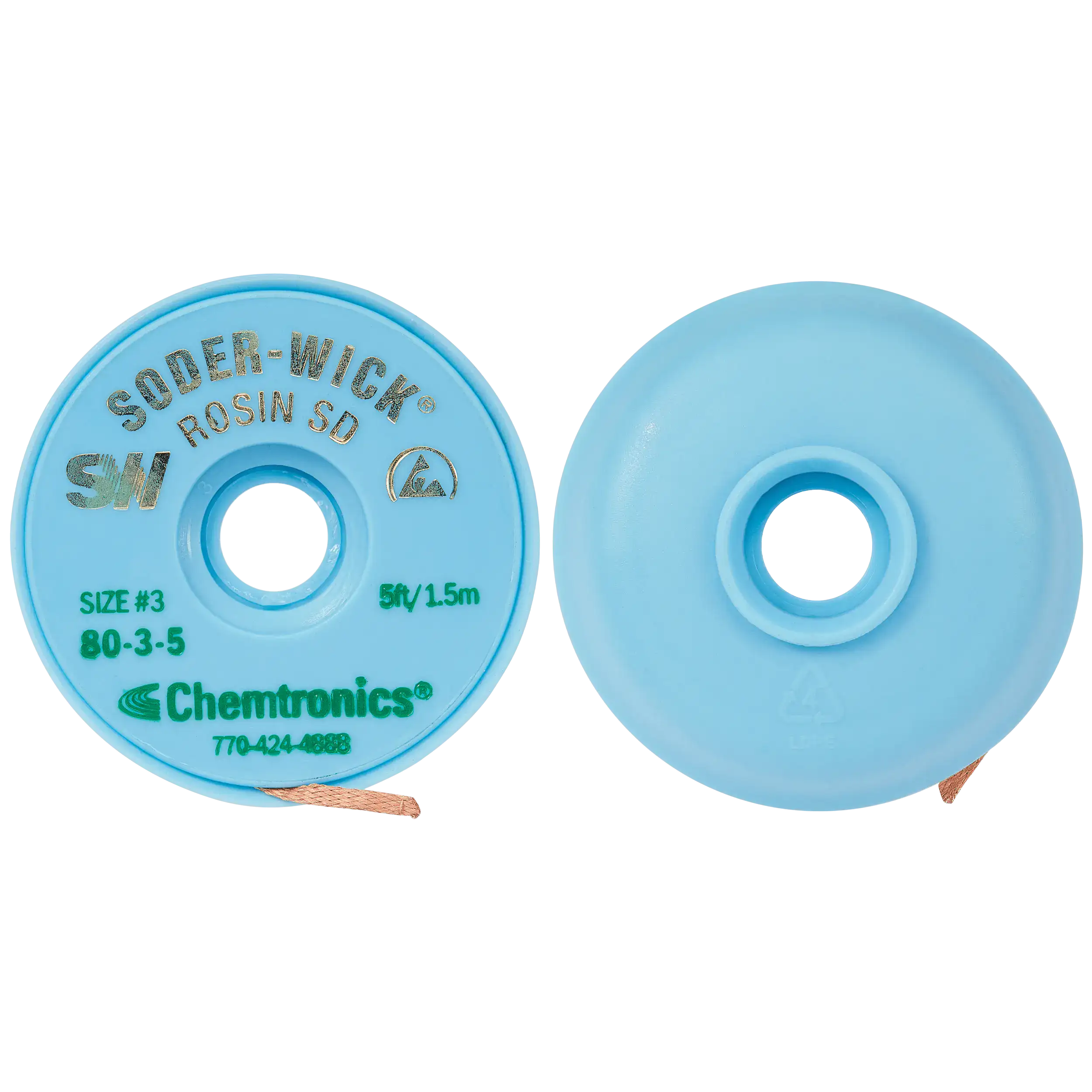 Chemtronics SW18035 Desoldering Wick, 2 mm Wide, 1.5 m Long