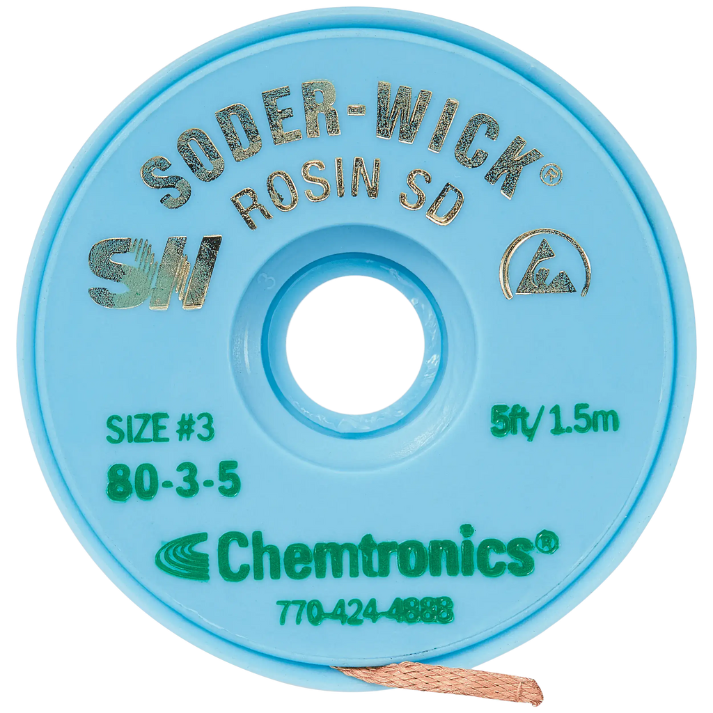 Chemtronics SW18035 Desoldering Wick, 2 mm Wide, 1.5 m Long