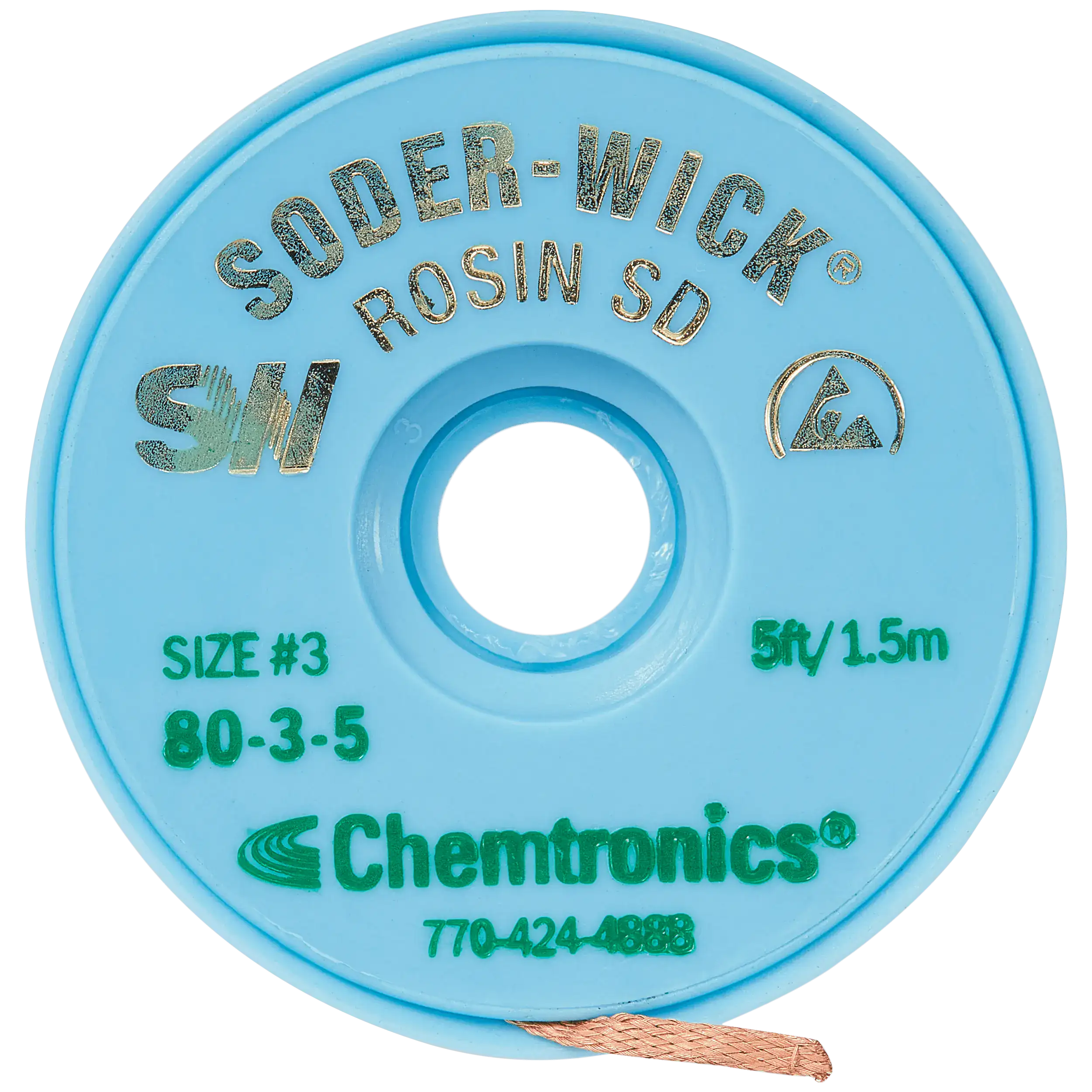 Chemtronics SW18035 Desoldering Wick, 2 mm Wide, 1.5 m Long
