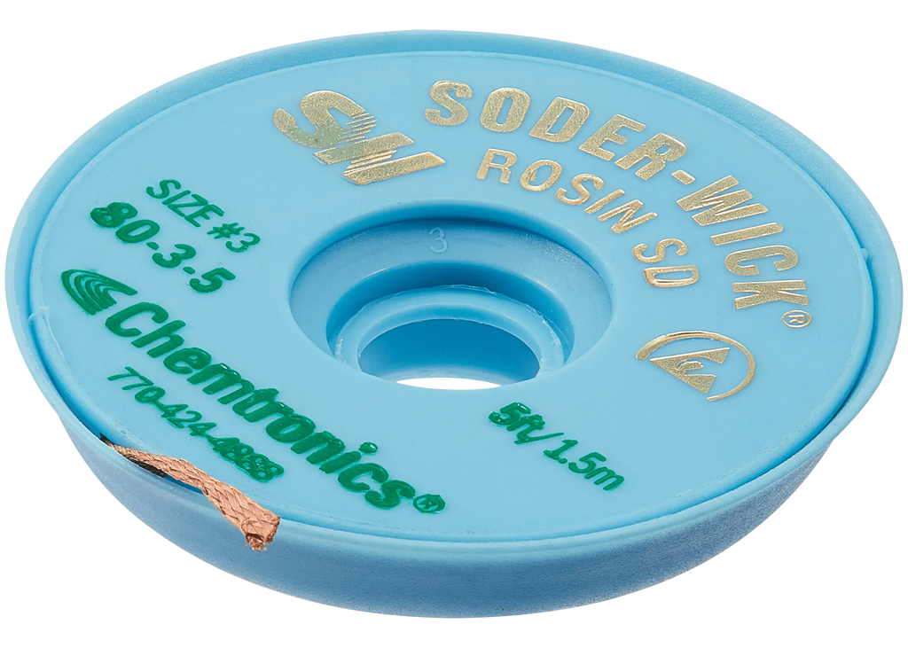 Chemtronics SW18035 Desoldering Wick, 2 mm Wide, 1.5 m Long