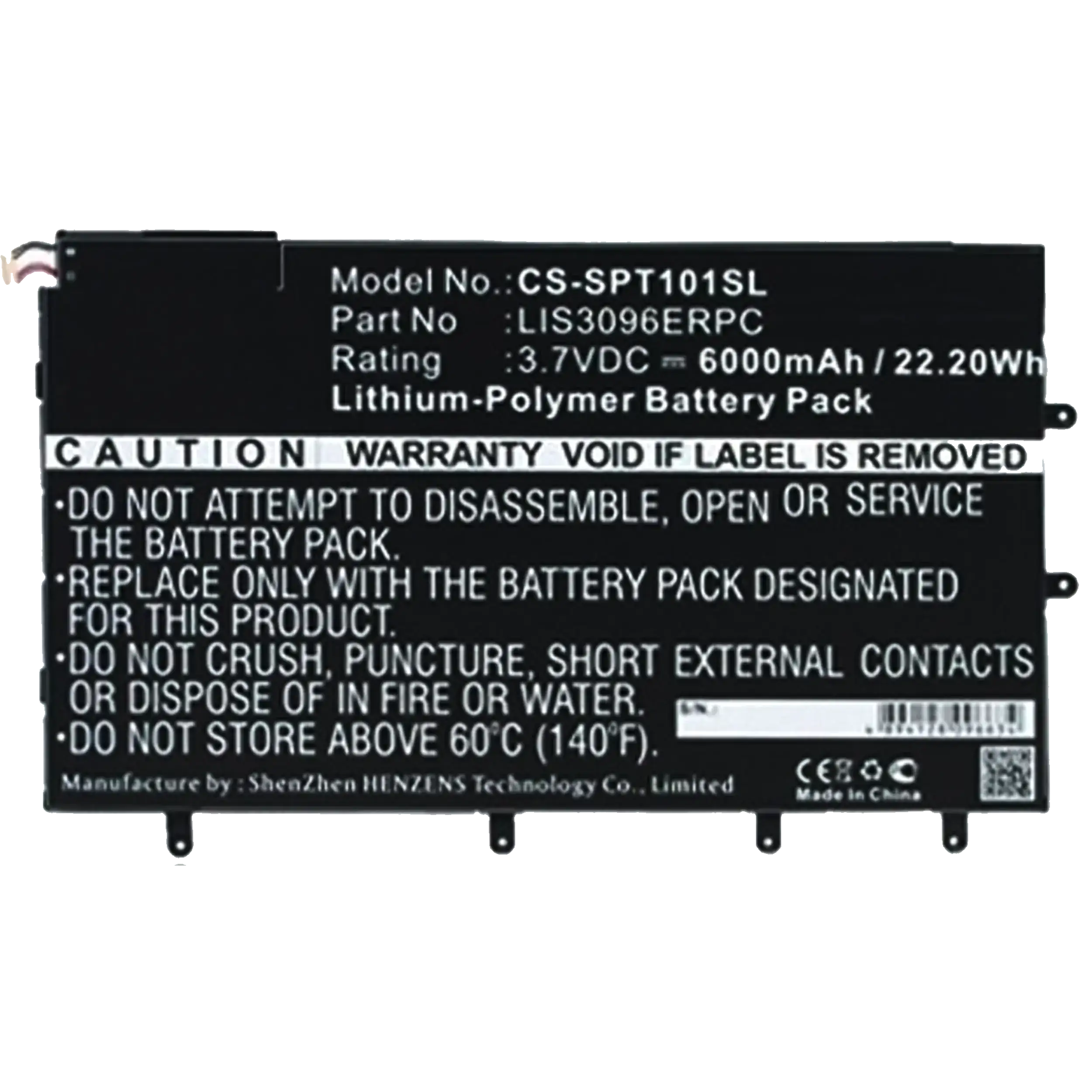 Replacement Battery for Sony Xperia Z Tablet (CS-SPT101SL) (LIS3096ERPC)