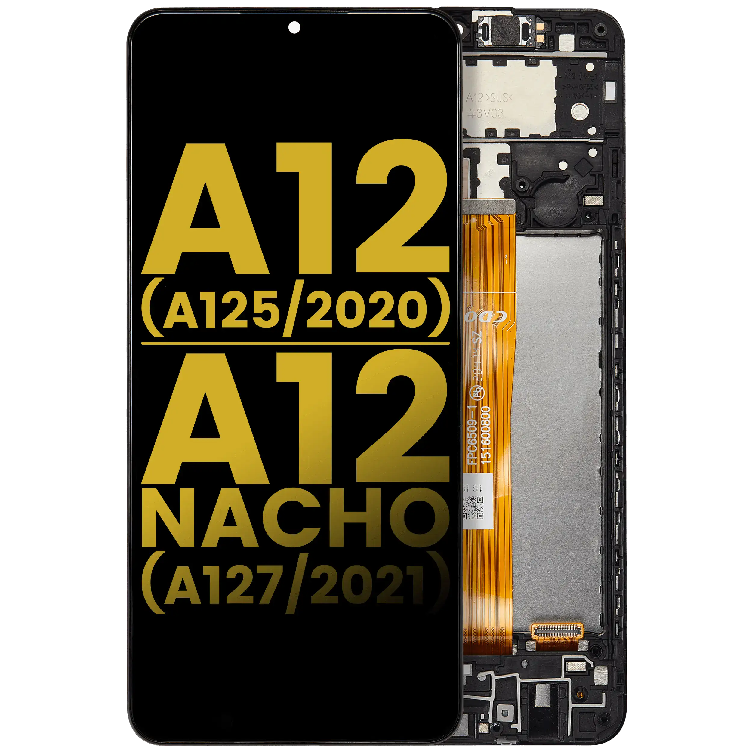 LCD-Display mit Rahmen für Samsung Galaxy A12/A12 Nacho Refurbished alle Farben