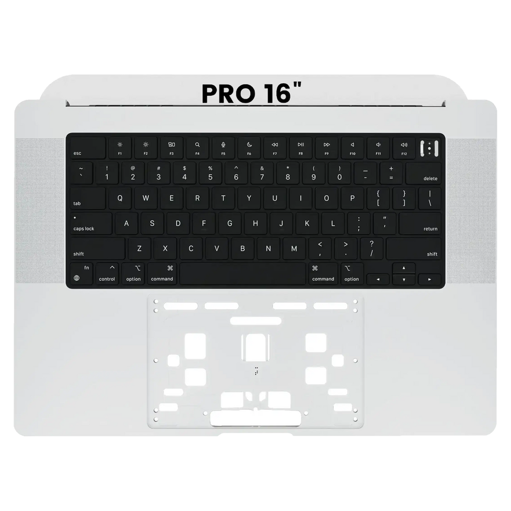 Top Case with Keyboard for MacBook Pro 16" A2485 (2021) / A2780 (2023) – US Keyboard – Used OEM Pull, Quality B/C – Silver