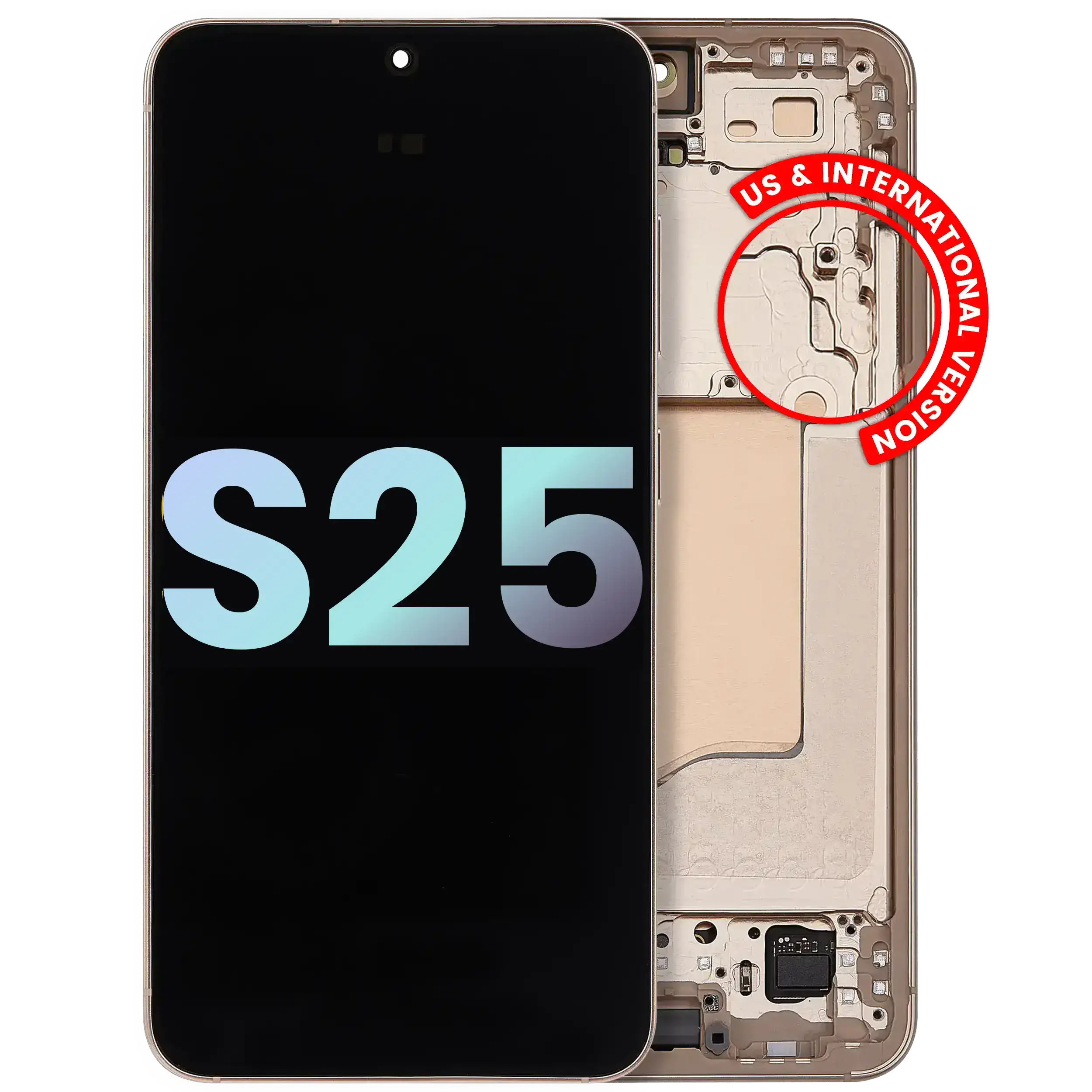 OLED Display with Frame for Samsung Galaxy S25 5G (US & International) (Service Pack) (Pink Gold)