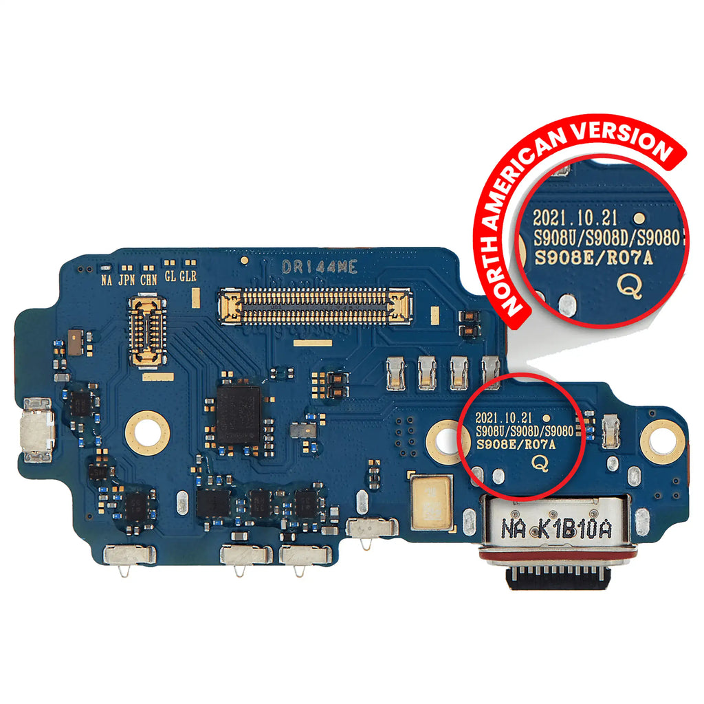 Ladebuchsen-Platine mit SIM-Kartenleser für Samsung Galaxy S22 Ultra US-Version