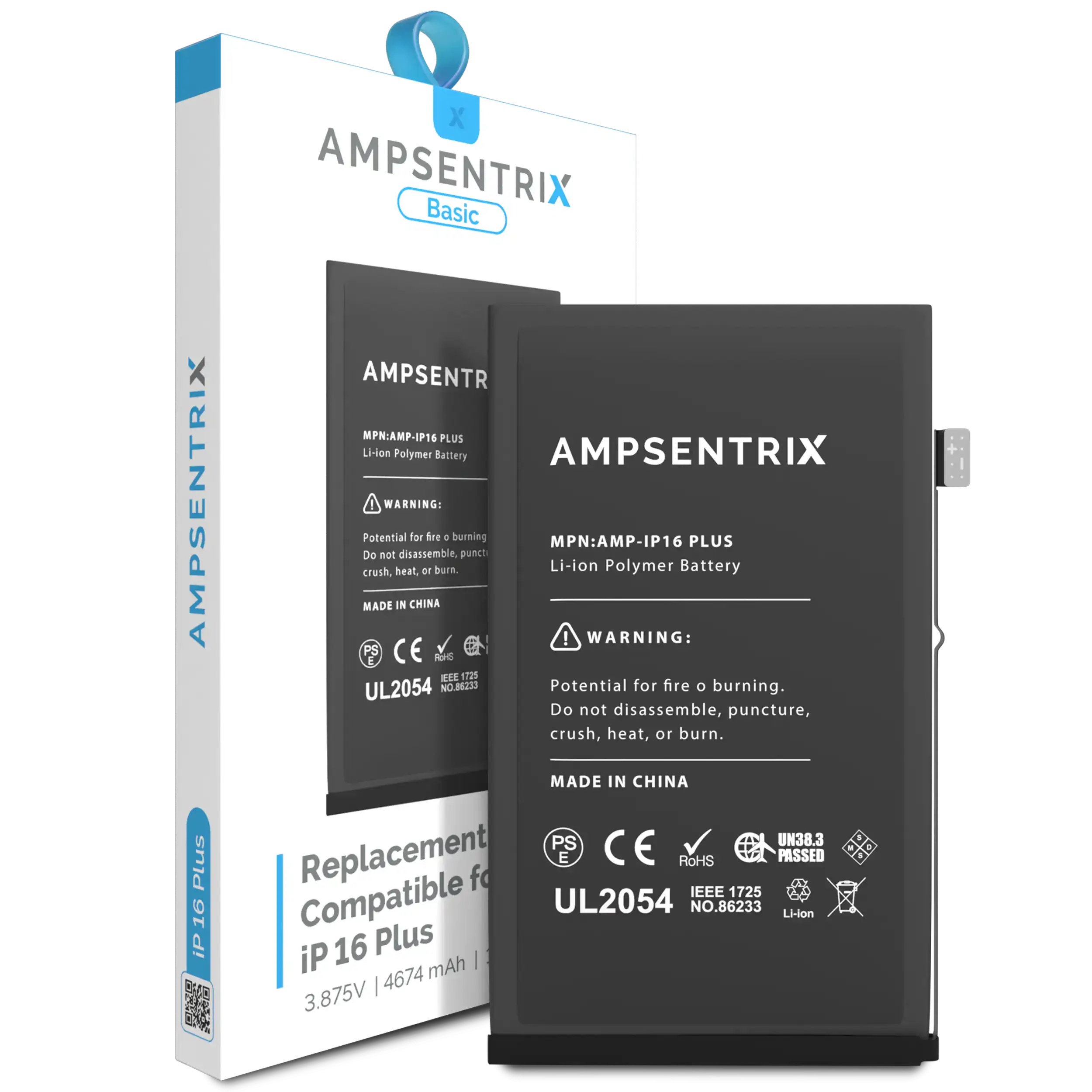 Ersatzakku für iPhone 16 Plus (AmpSentrix Basic)