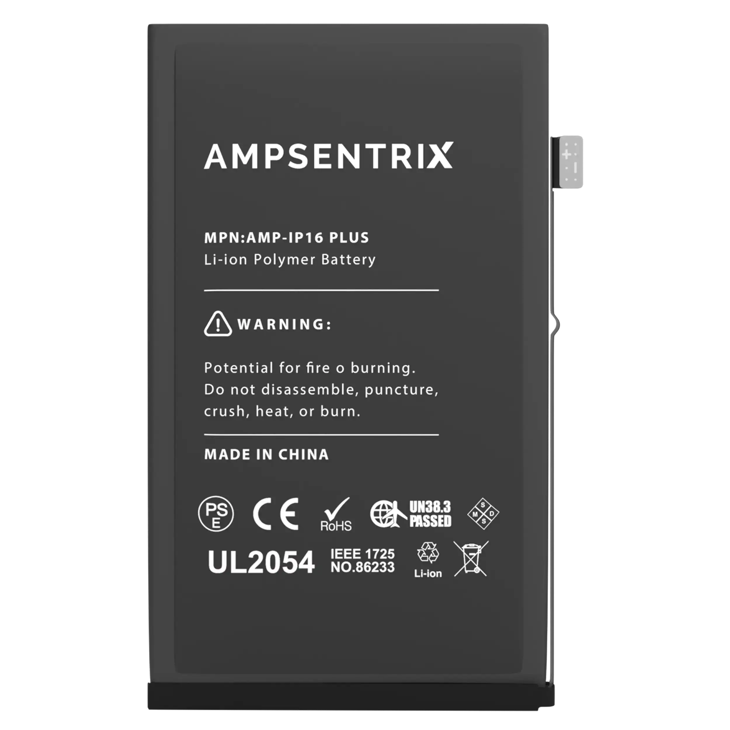 Replacement Battery for iPhone 16 Plus (AmpSentrix Basic)