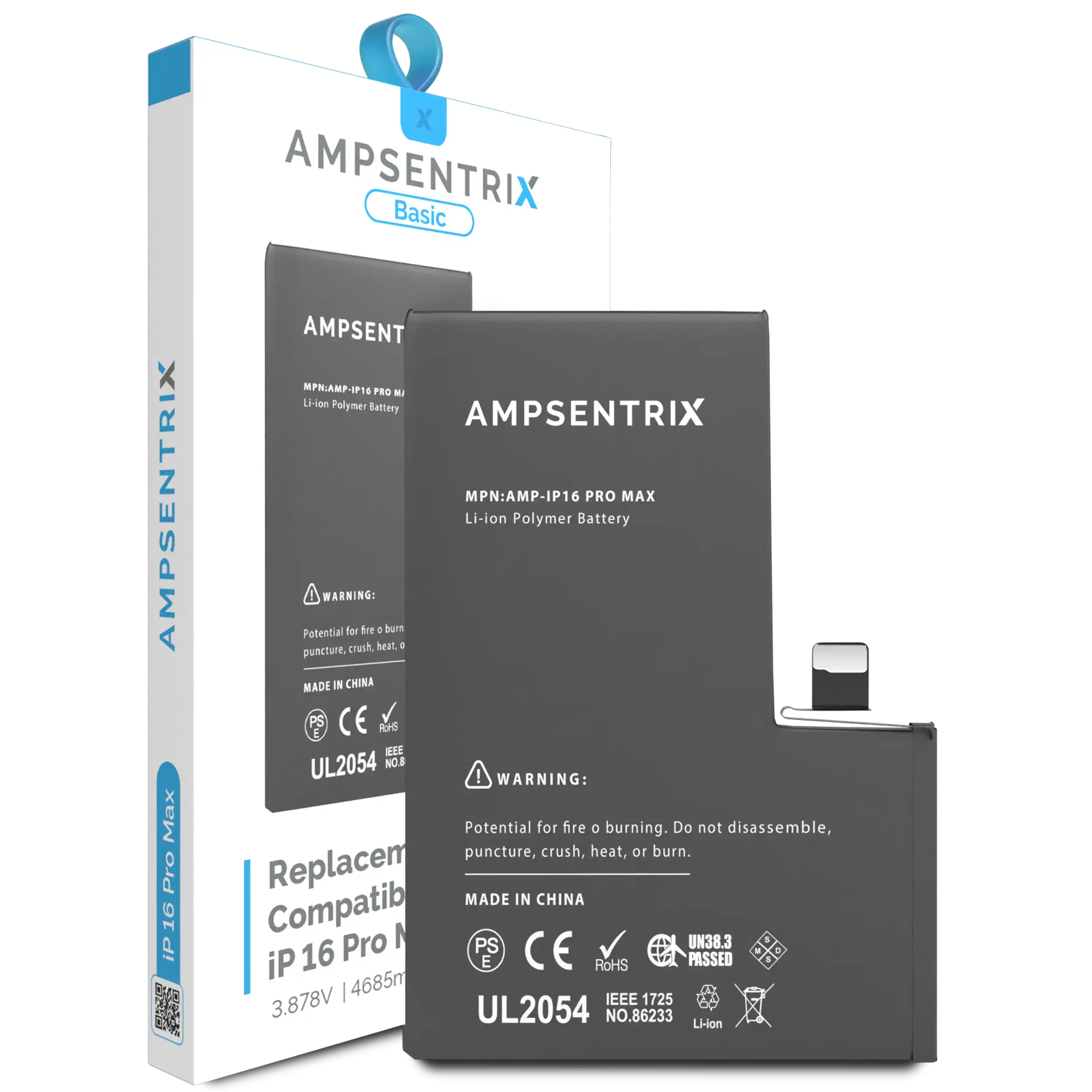 Ersatzakku für iPhone 16 Pro Max (AmpSentrix Basic)