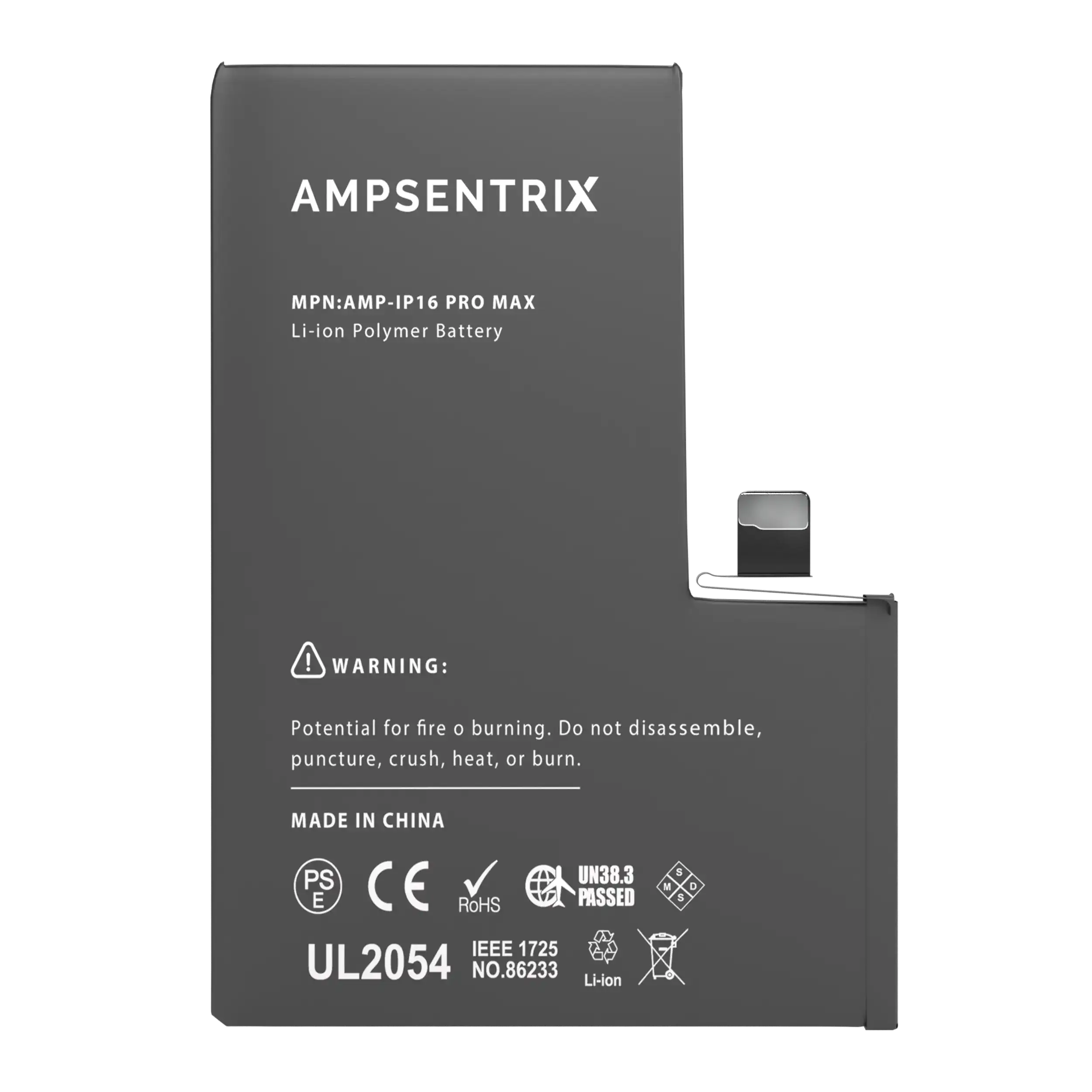 Replacement Battery for iPhone 16 Pro Max (AmpSentrix Basic)