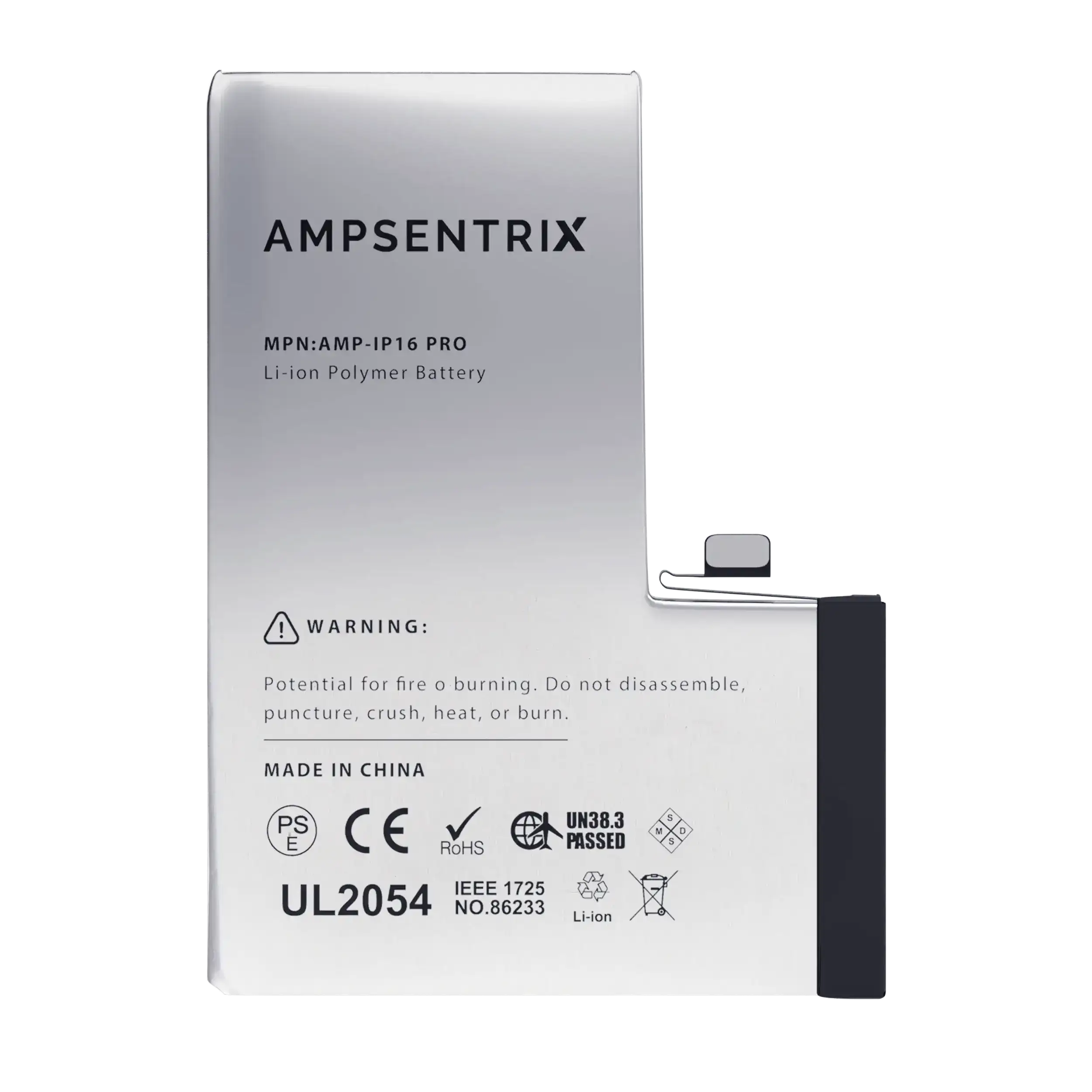 Replacement Battery for iPhone 16 Pro (AmpSentrix Basic)