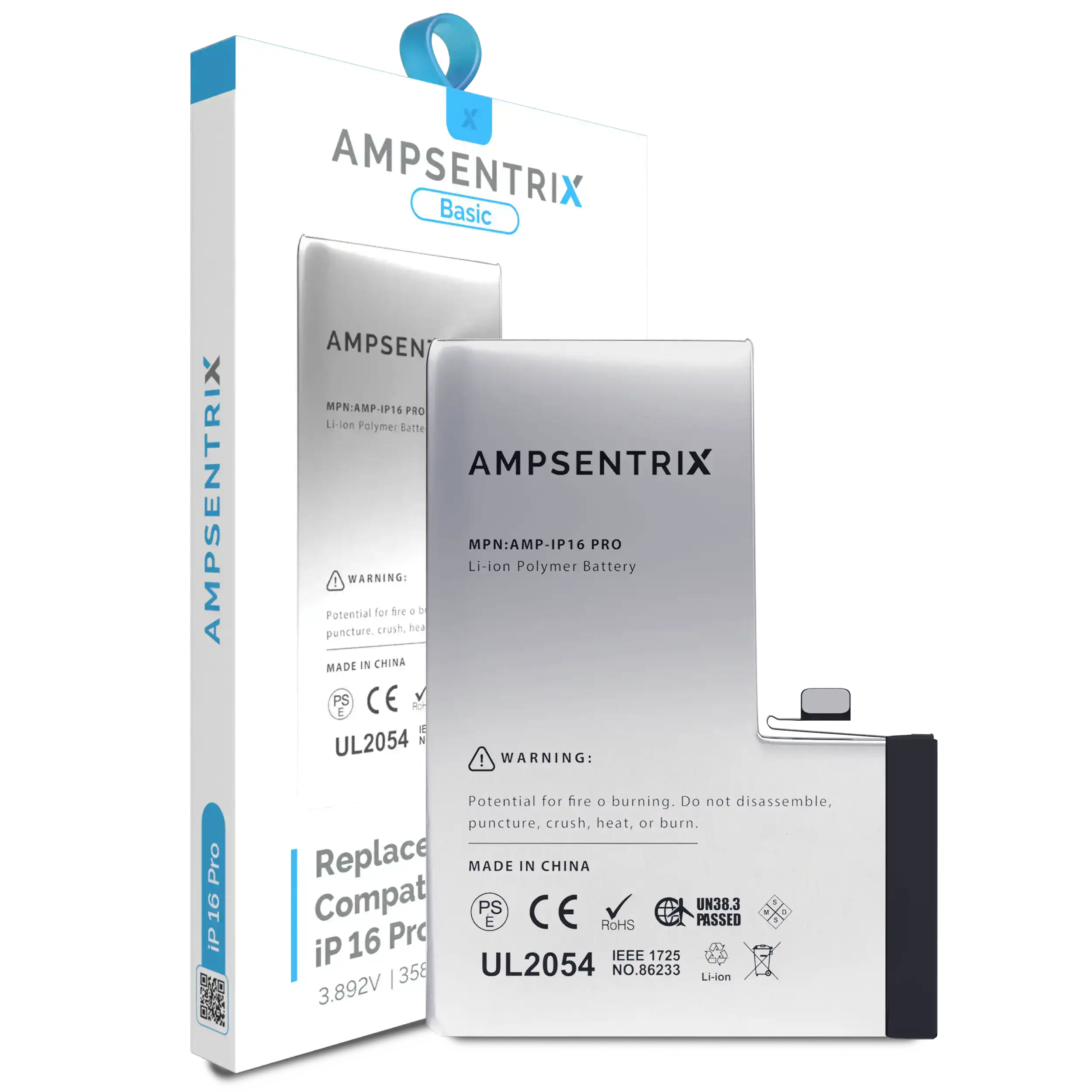 Ersatzakku für iPhone 16 Pro (AmpSentrix Basic)
