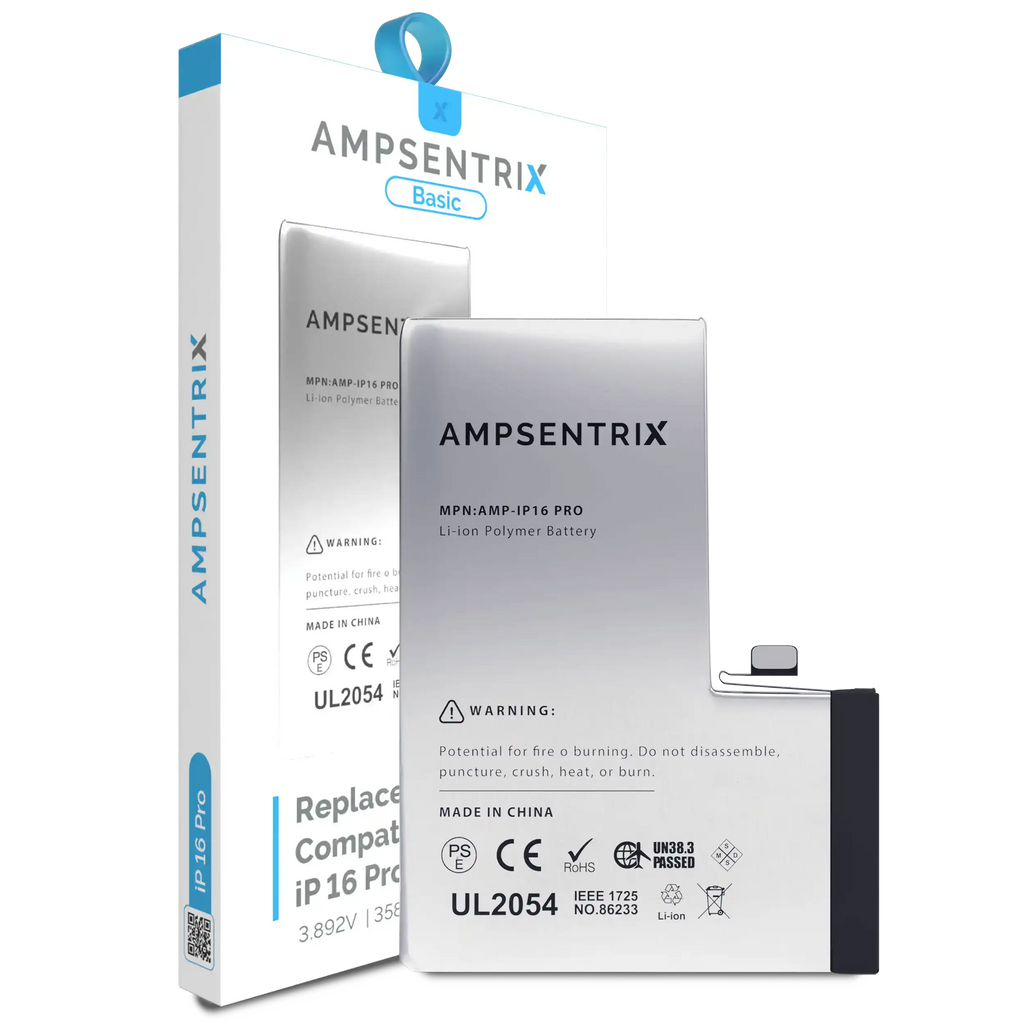 Replacement Battery for iPhone 16 Pro (AmpSentrix Basic)