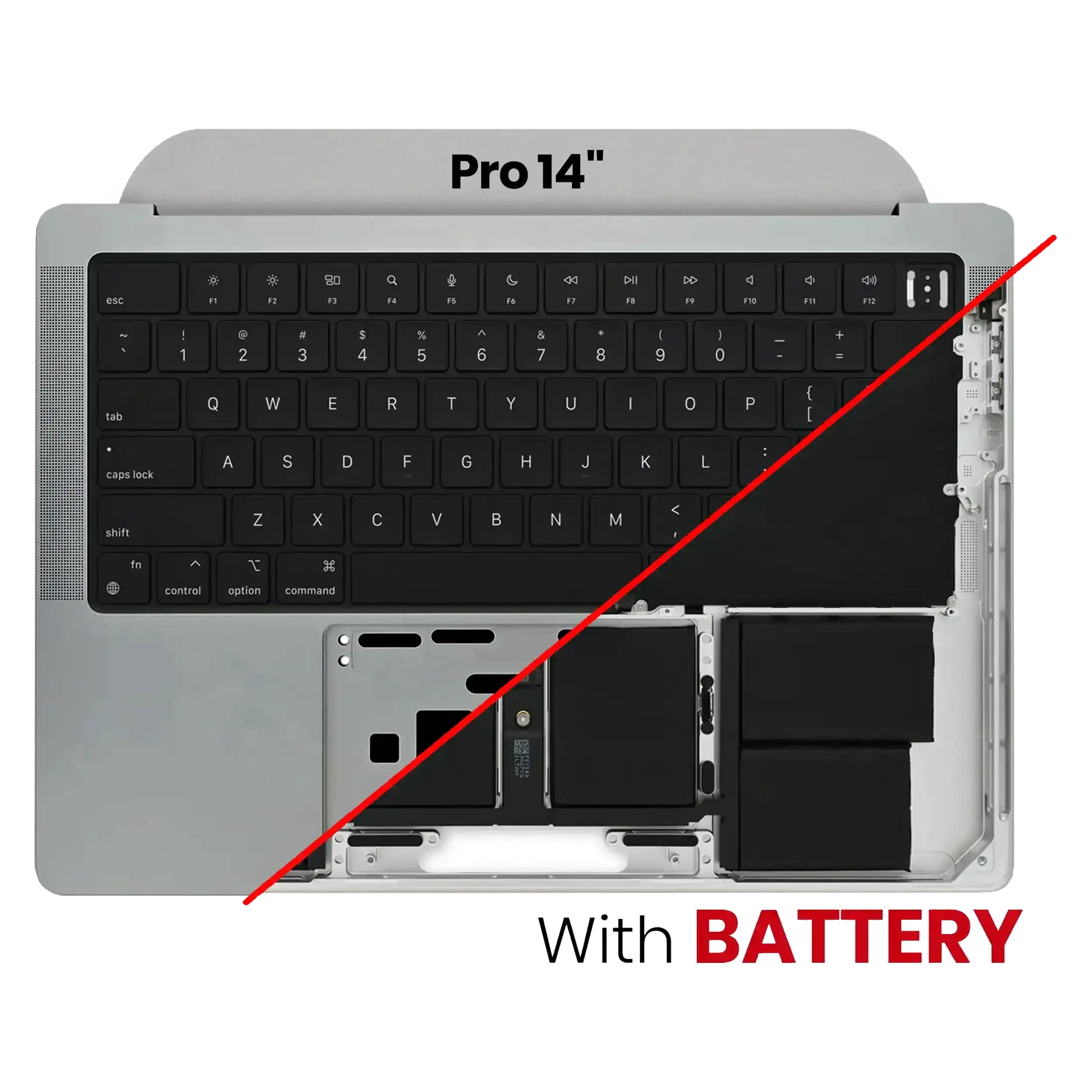 Top Case with Battery and US Keyboard for MacBook Pro 14" A2442/A2779 (2021/2023) – Space Gray (Used, Quality B/C)