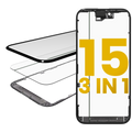 3-in-1 Glas mit vormontiertem OCA + Rahmen für iPhone 15 (OCA Master)