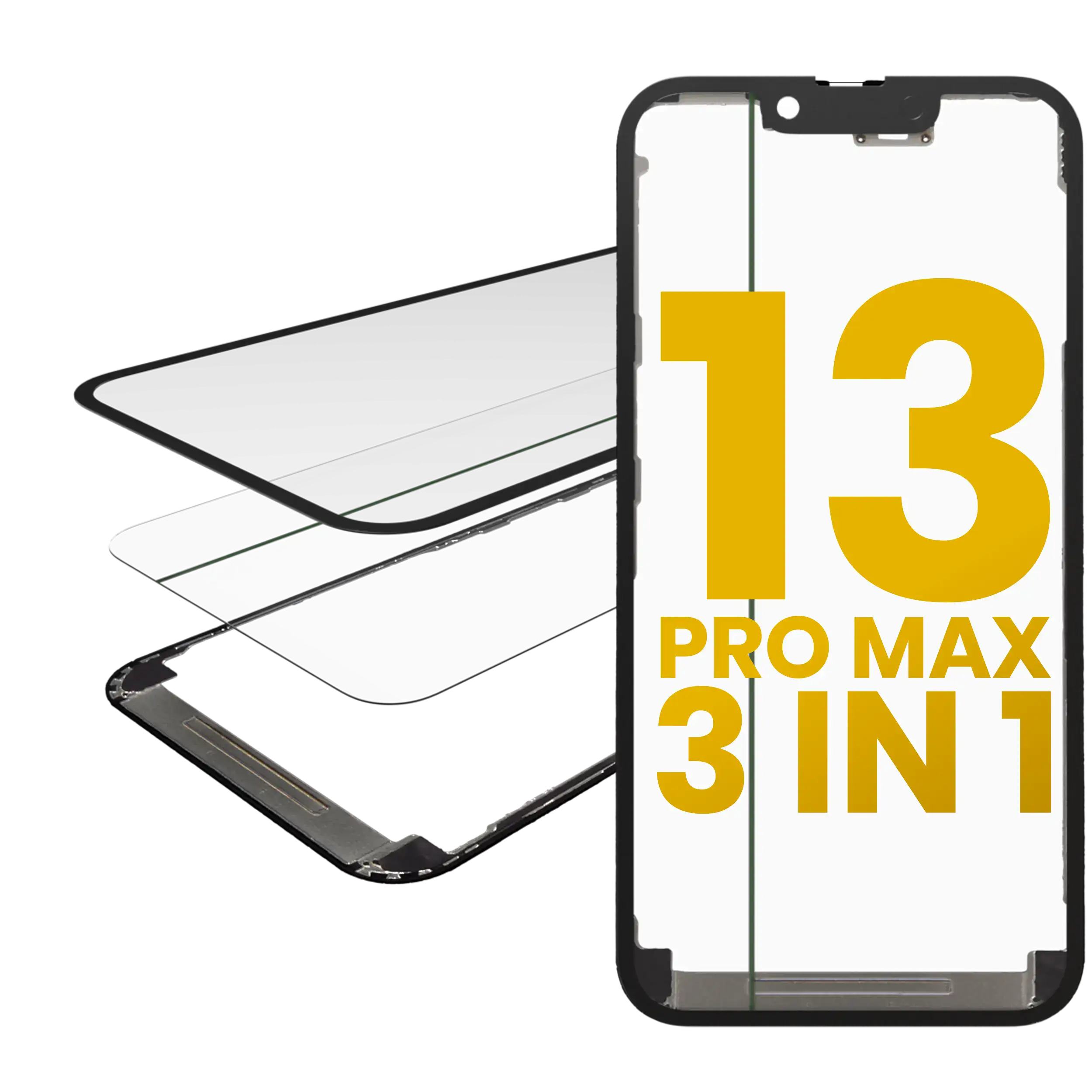 3-in-1 Displayglas mit OCA+Rahmen für iPhone 13 Pro Max (OCA Master)