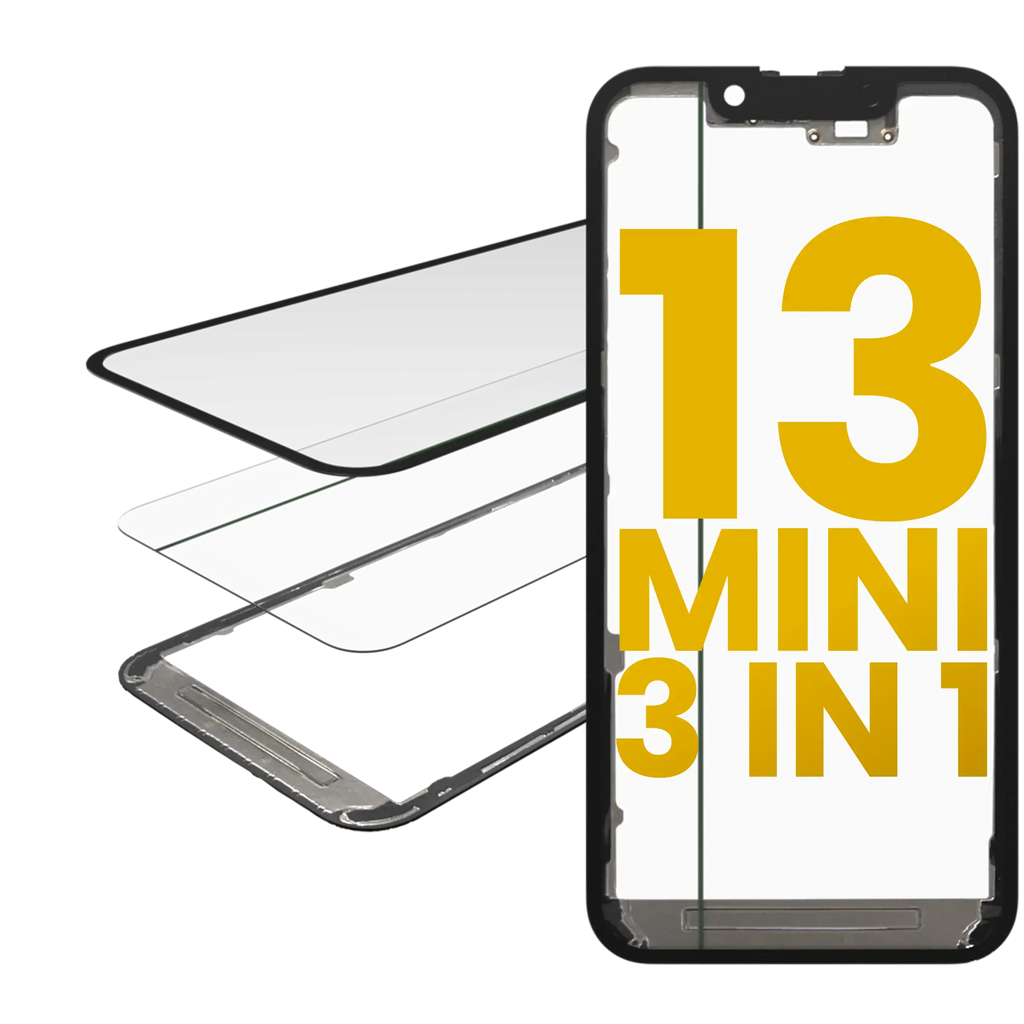 3-in-1 (Glas mit vorinstalliertem OCA + Rahmen) für iPhone 13 Mini (OCA Master)