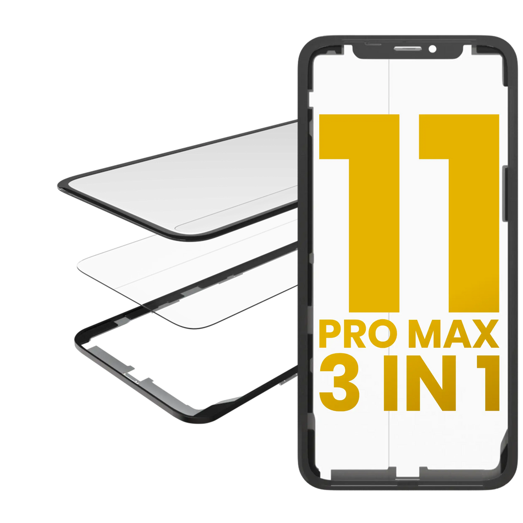 3-in-1 Glass with OCA Pre-Installed and Frame for iPhone 11 Pro Max (OCA Master)