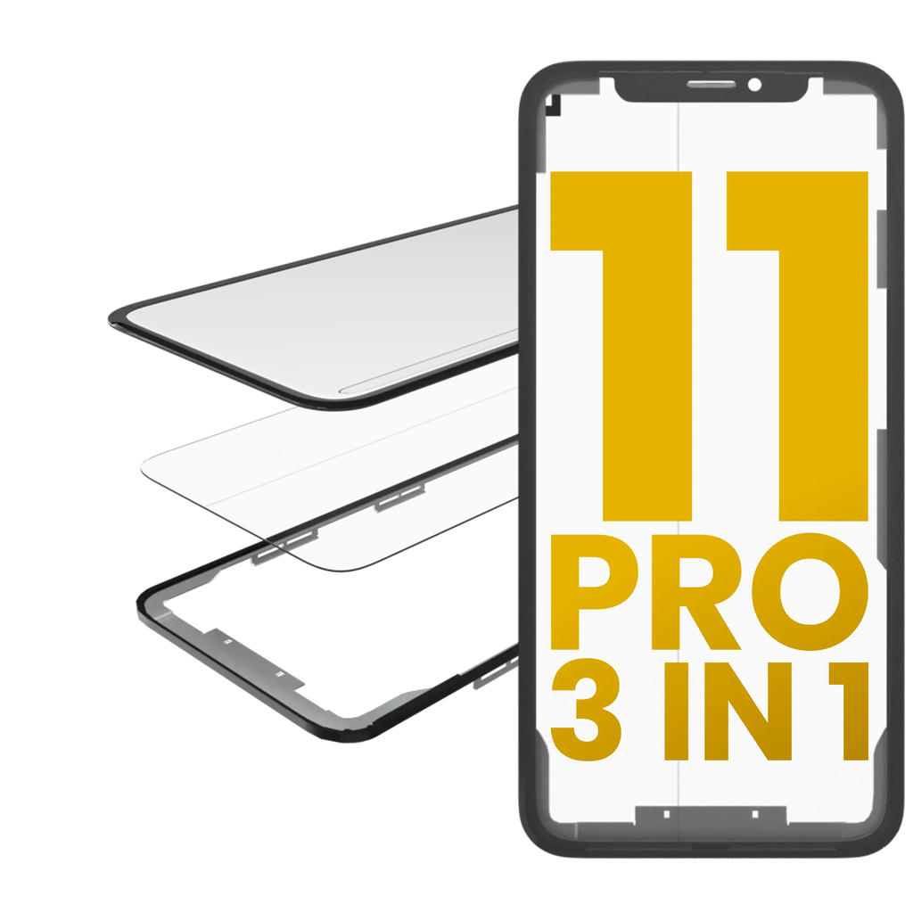 3-in-1 (Glass with pre-installed OCA + Frame) for iPhone 11 Pro (OCA Master)