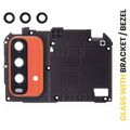 Kameralinse hinten mit Halterung / Rahmen für Xiaomi Redmi Note 9 4G (Orange)