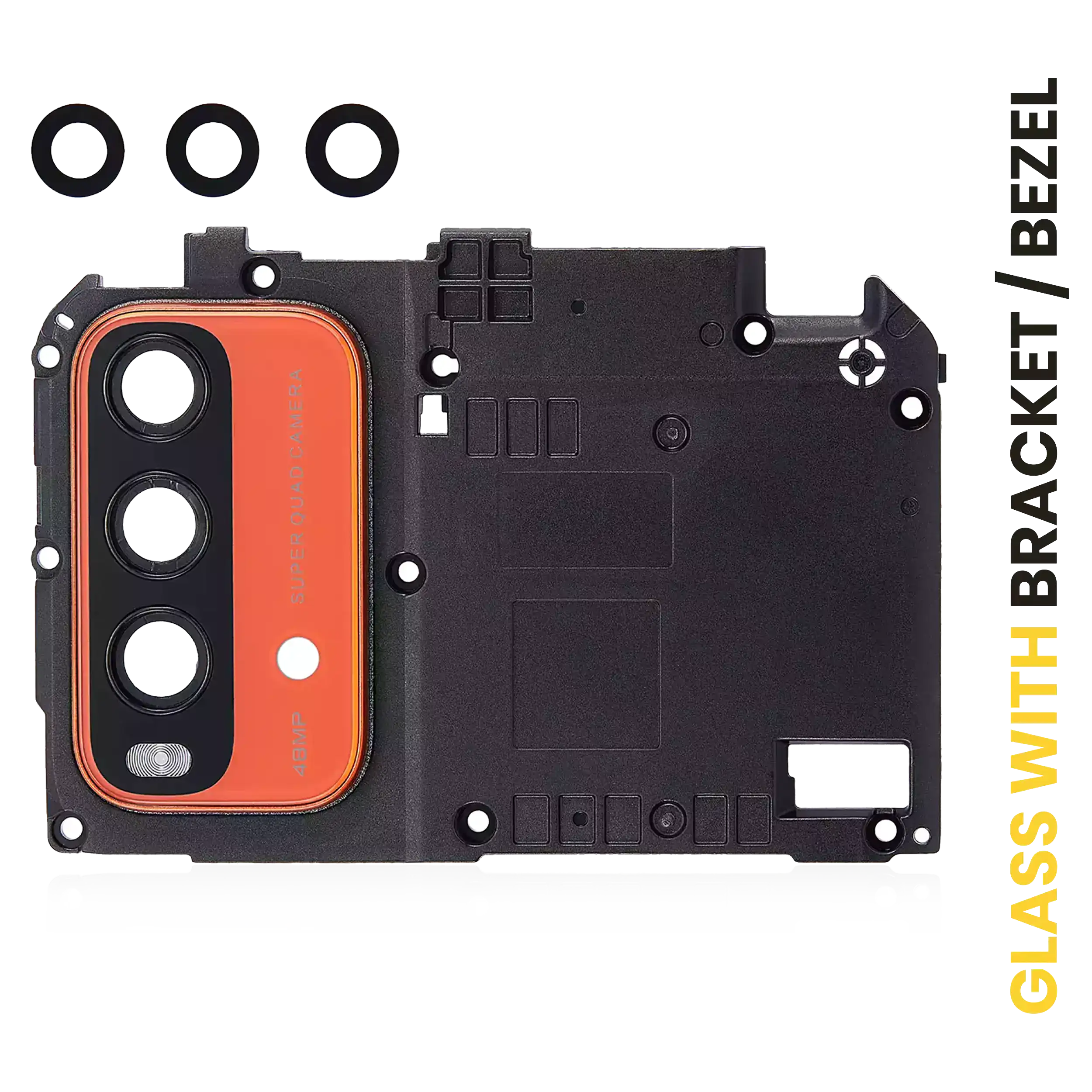 Rear Camera Lens with Holder / Frame for Xiaomi Redmi Note 9 4G (Orange)