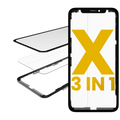 3 in 1 (Glas mit OCA vorinstalliert + Rahmen) für iPhone X (OCA Master)