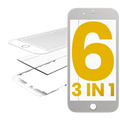 3-in-1 (Front Glass + Frame + OCA Pre-Assembled) for iPhone 6 (White) (2-Pack)