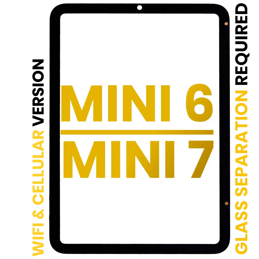 Front Glass for iPad Mini 6 (2021) / Mini 7 (2024) (Glass Separation Required) (WiFi / Cellular) (Premium) (All Colors)
