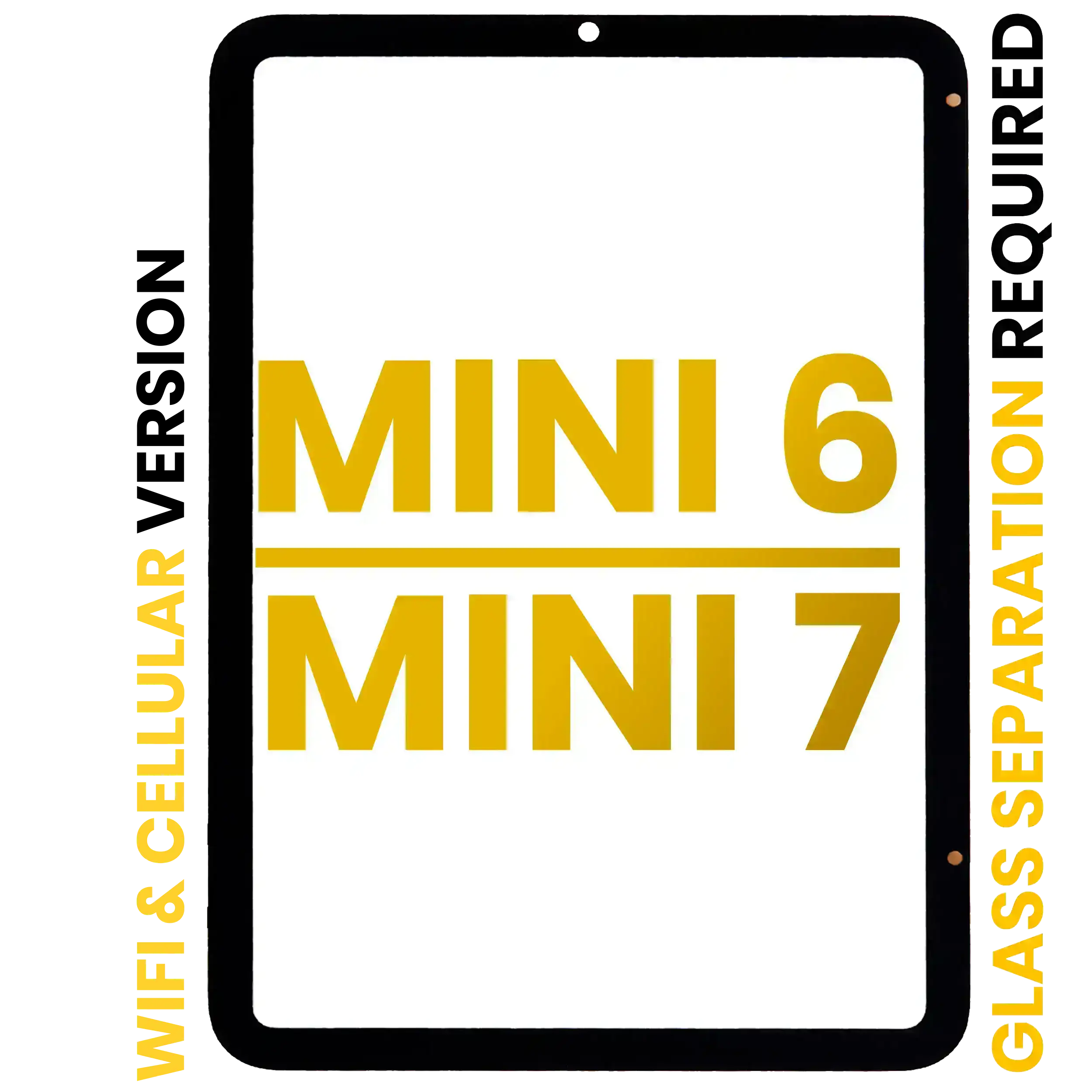 Front Glass for iPad Mini 6 (2021) / Mini 7 (2024) (Glass Separation Required) (WiFi / Cellular) (Premium) (All Colors)