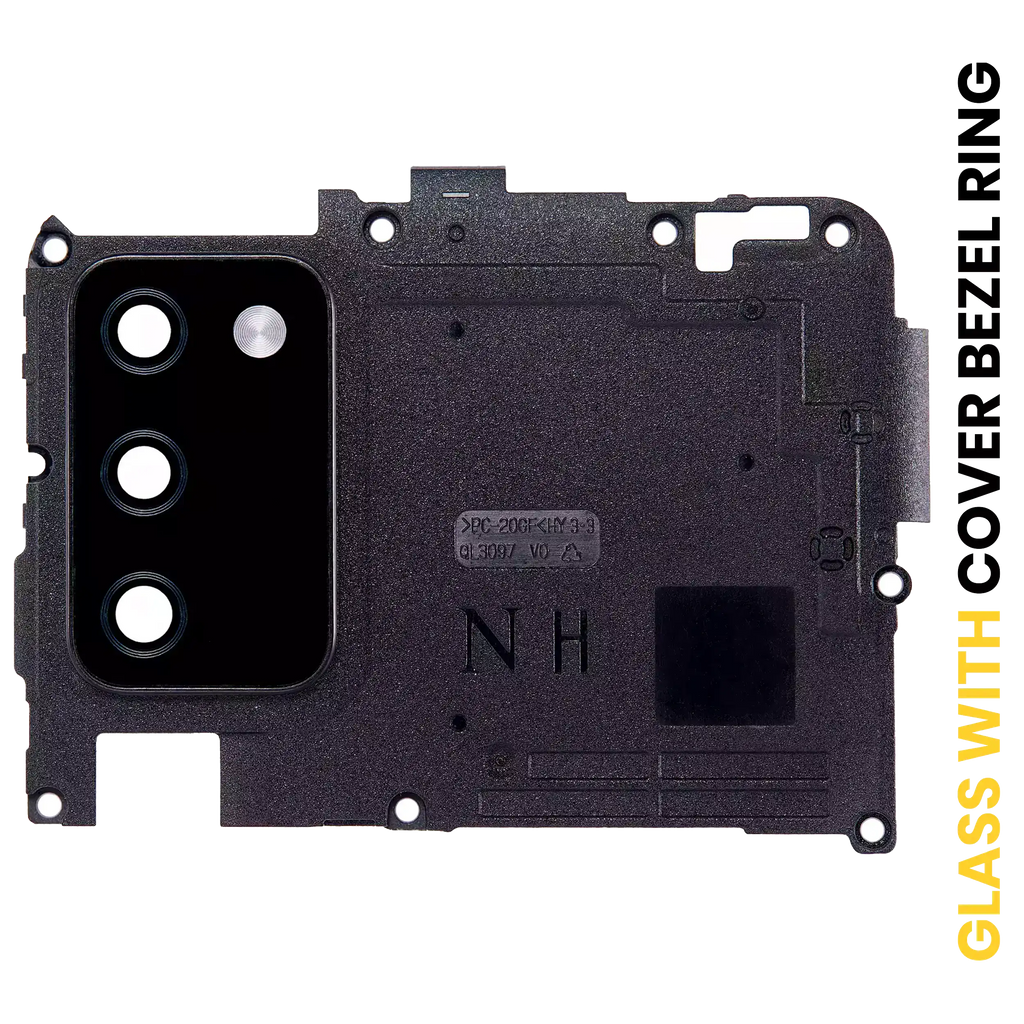 Kameralinse hinten mit Rahmen für Samsung Galaxy A02S Schwarz