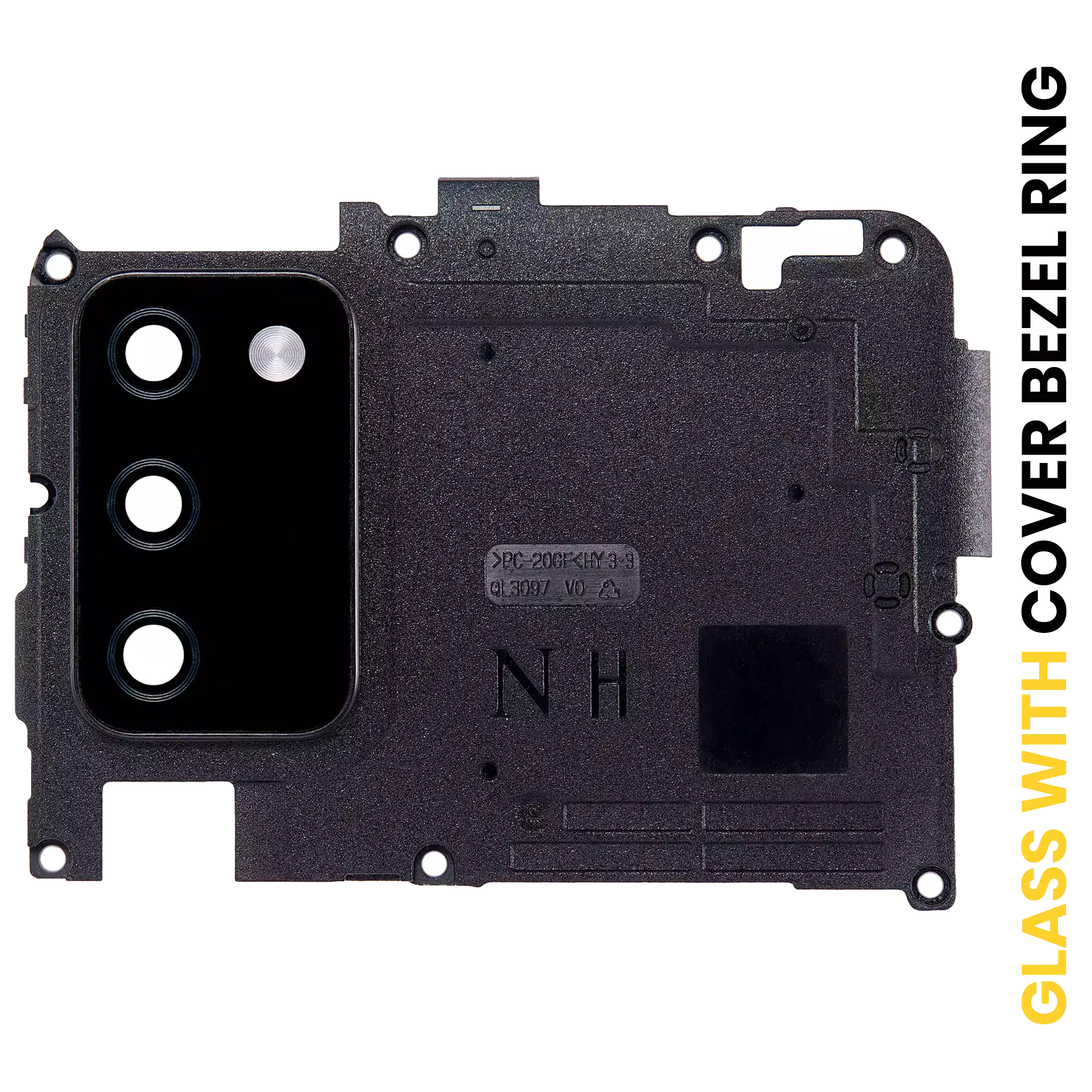 Kameralinse hinten mit Rahmen für Samsung Galaxy A02S Schwarz