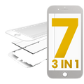 3-in-1 Glass with Pre-installed OCA + Frame for iPhone 7 (OCA Master) (2-Pack) (White)
