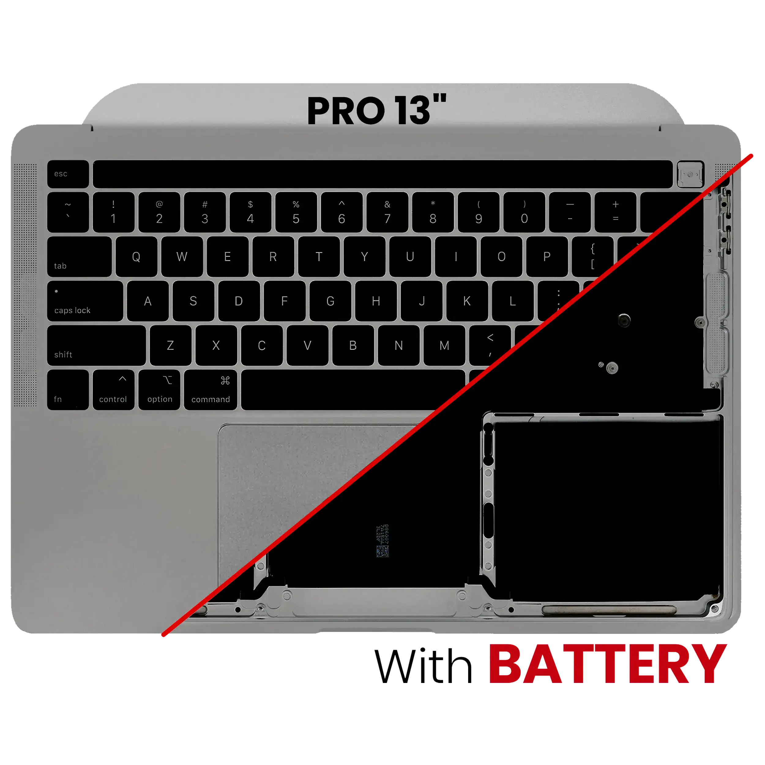 Top Case Assembly with Battery and Keyboard for MacBook Pro 13" A2338 (2020) - Used Original Part (Grade A) - US Keyboard - Space Gray
