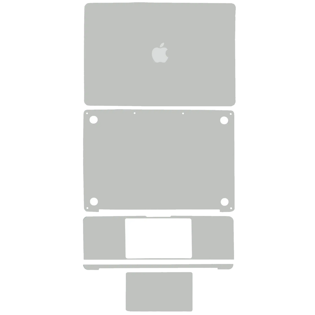 4-in-1 (Top, Bottom, Keyboard, Trackpad) Skin for MacBook Pro 13" A2289 (2020) (Silver)